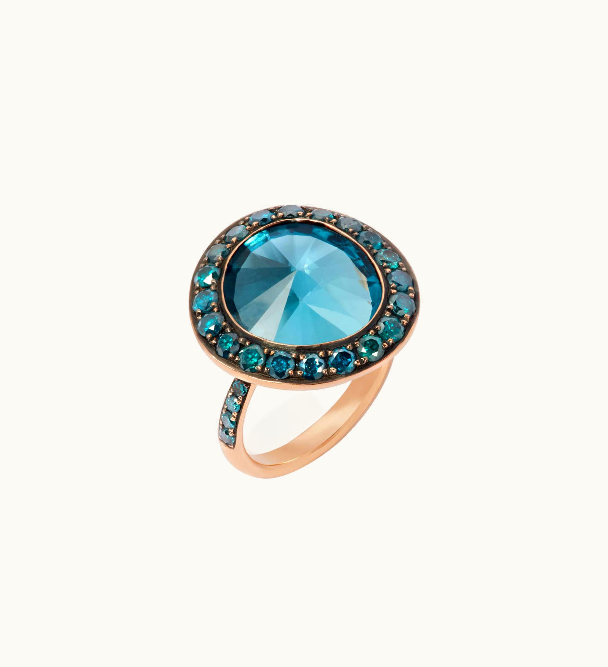 Annoushka Annoushka Dusty Diamonds 18Ct Rose Gold Topaz Ring