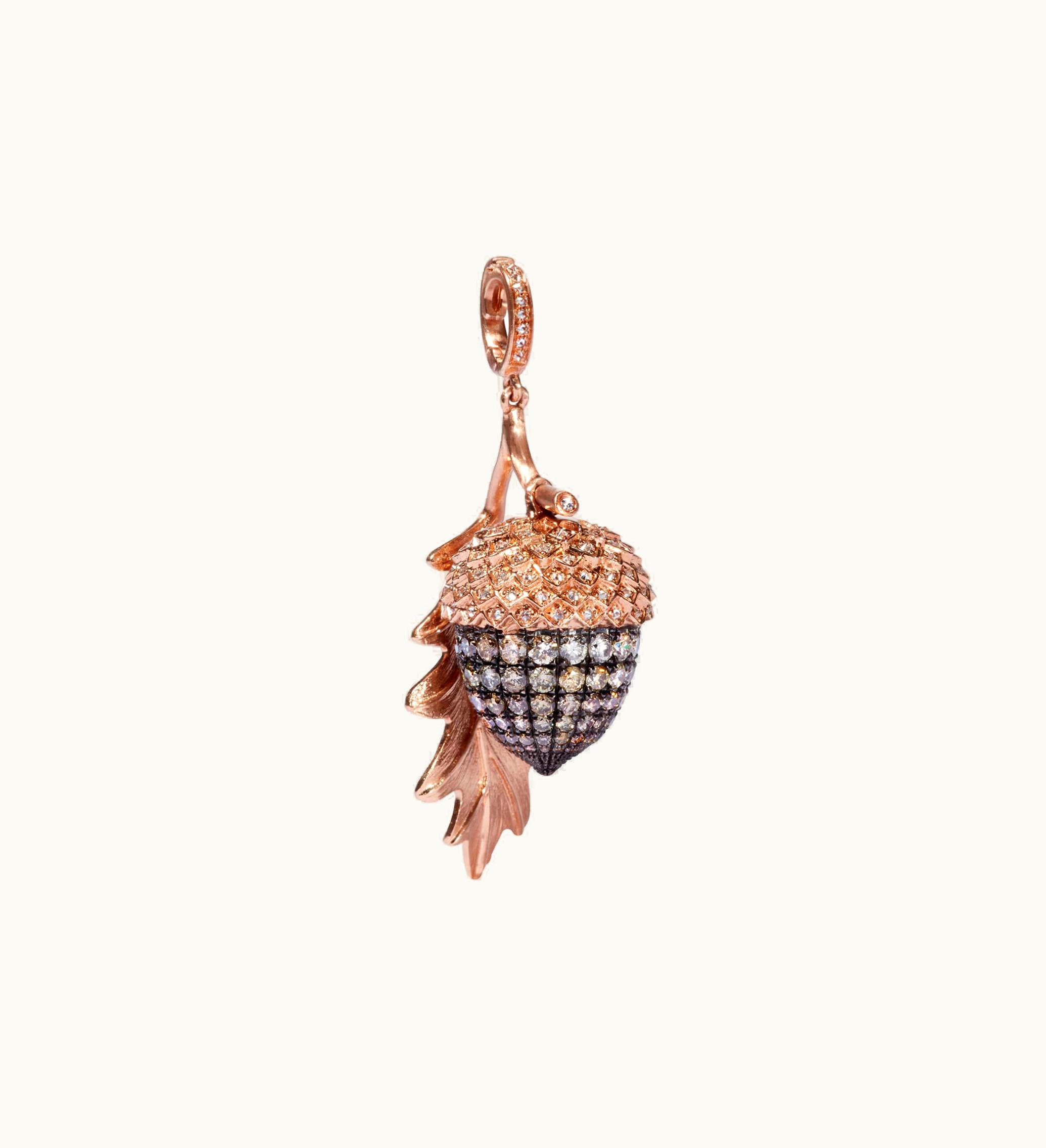 Annoushka Annoushka Mythology 18Ct Rose Gold Diamond Acorn Seed Pendant