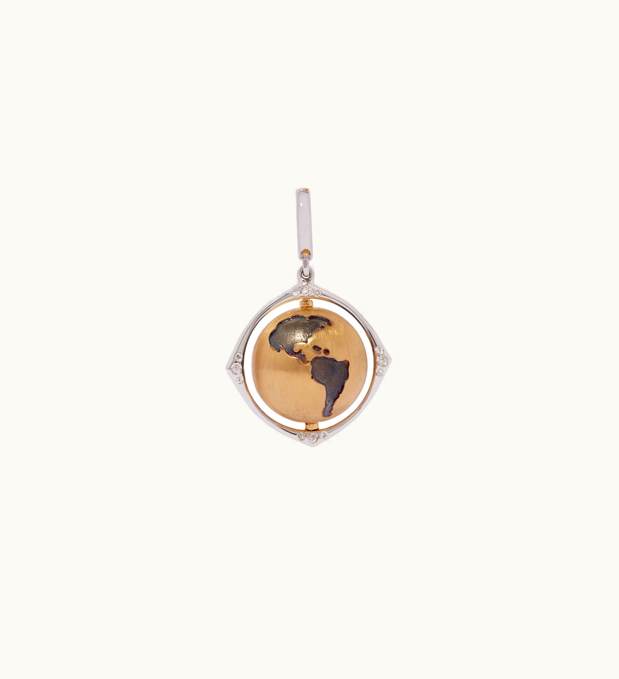 Annoushka Annoushka Mythology 18Ct Gold & Diamond Spinning Globe Charm