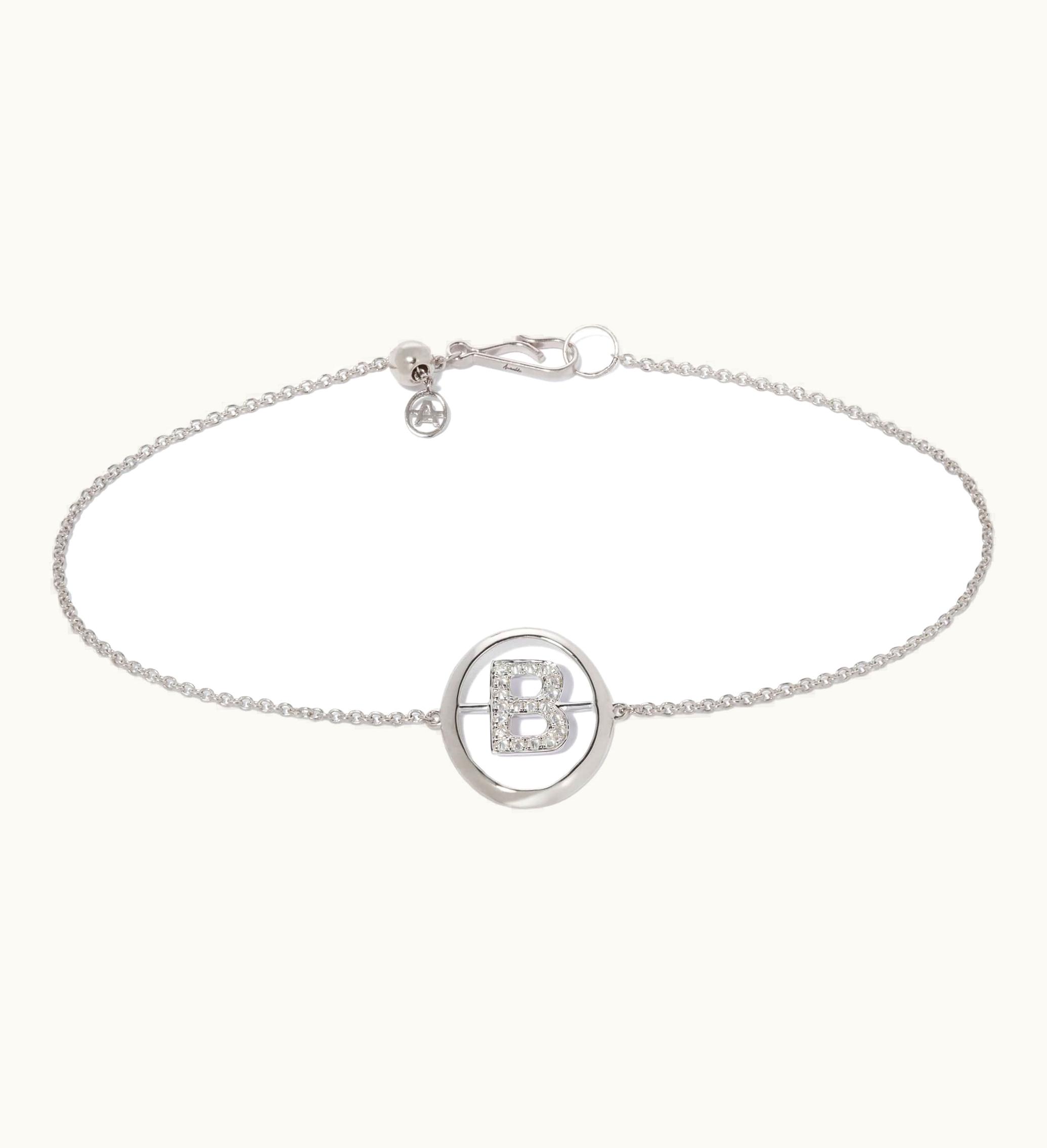 Annoushka Annoushka 18Ct White Gold Diamond Initial B Bracelet
