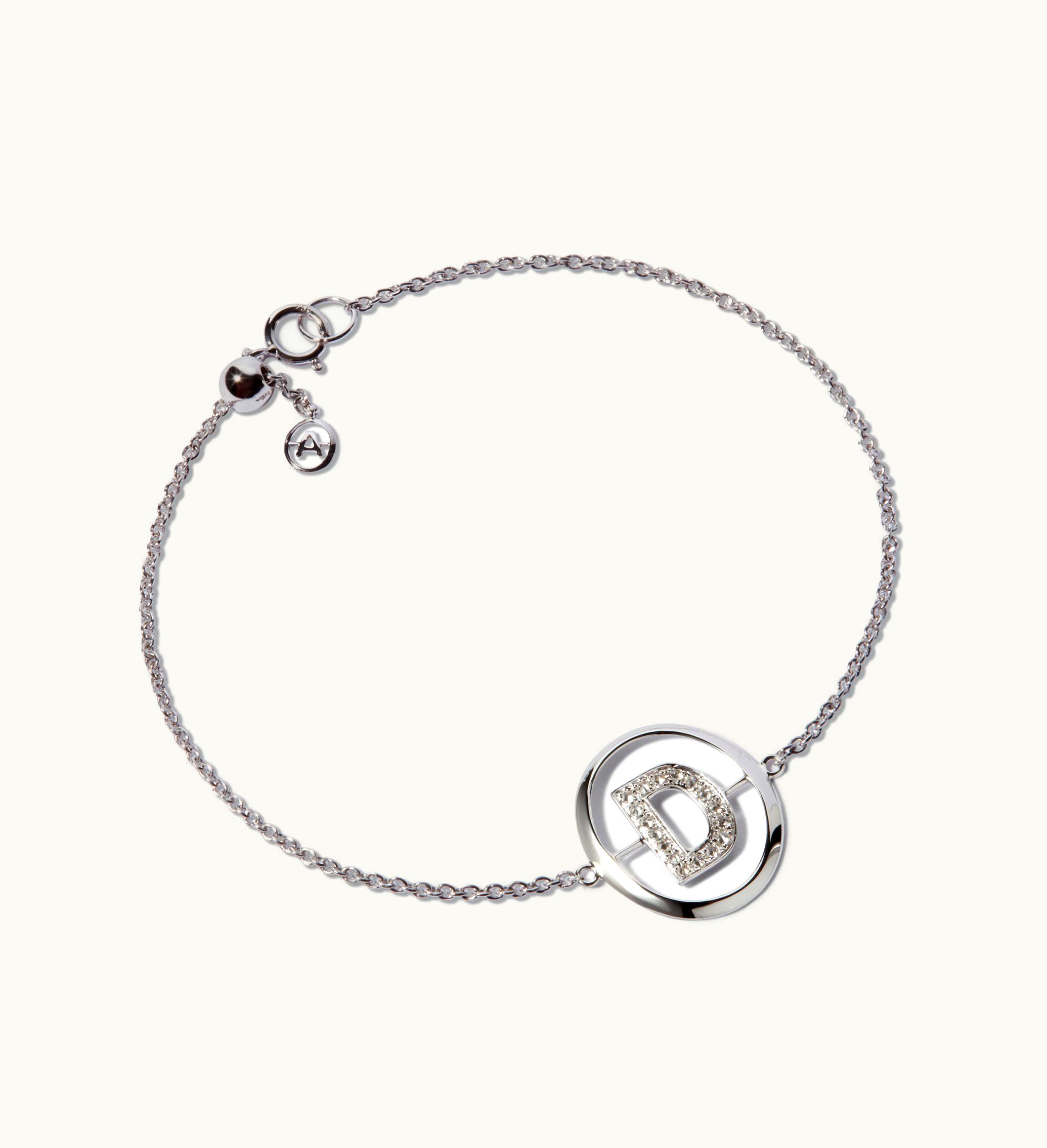 Annoushka Annoushka 18Ct White Gold Diamond Initial D Bracelet