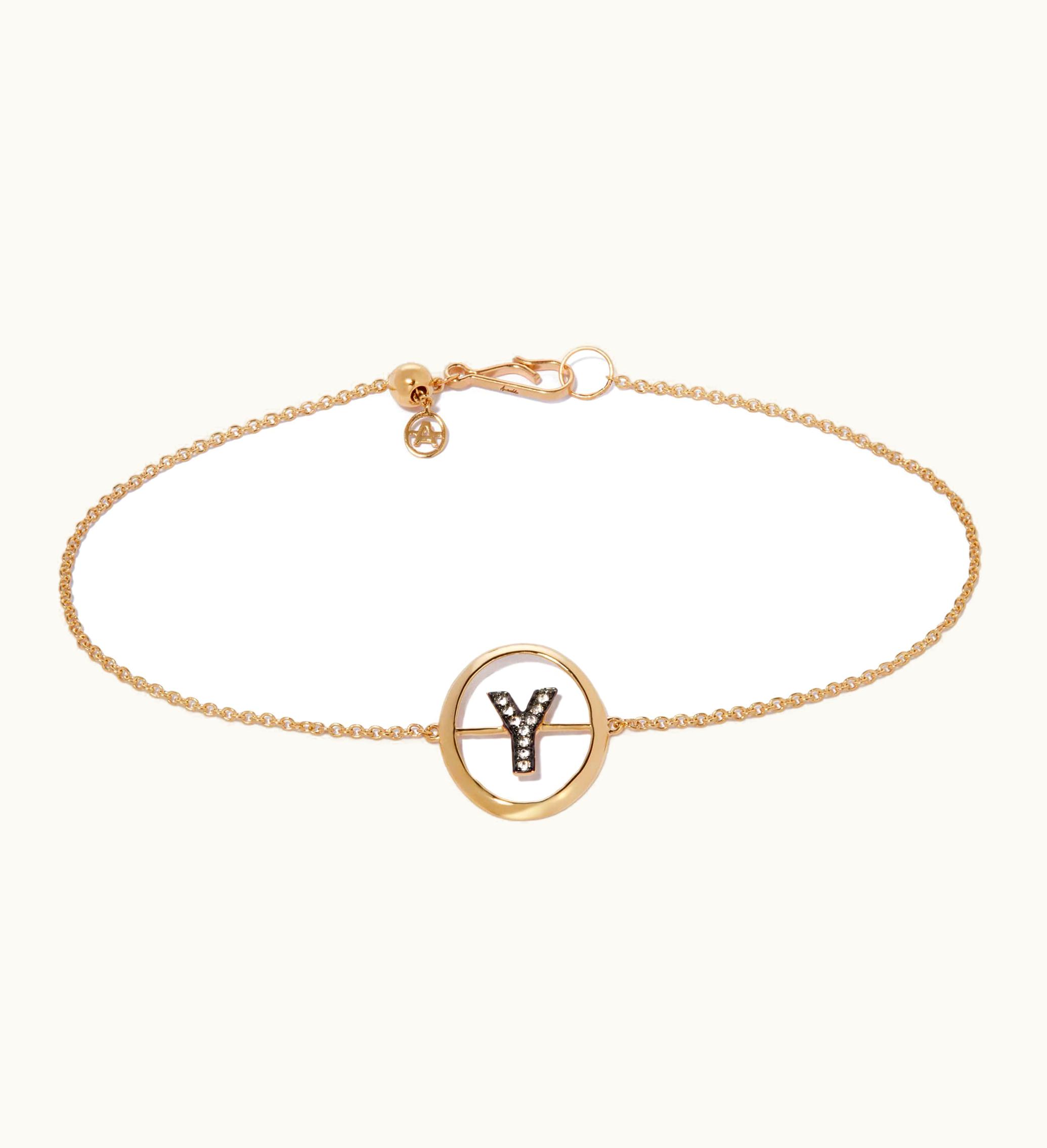 Annoushka Annoushka 18Ct Gold Diamond Initial Y Bracelet