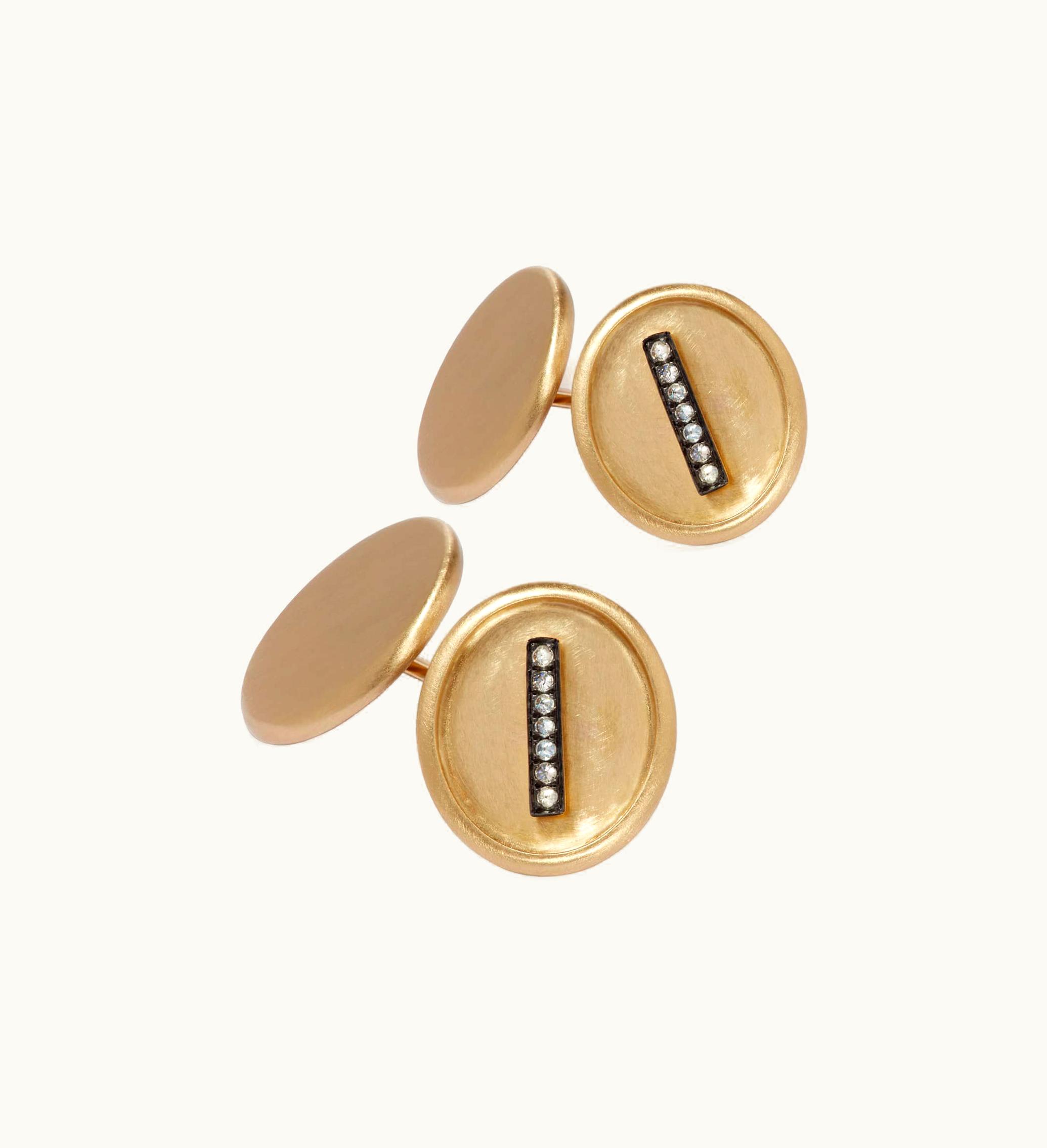 Annoushka Annoushka 18Ct Satin Gold Diamond Initial I Cufflinks