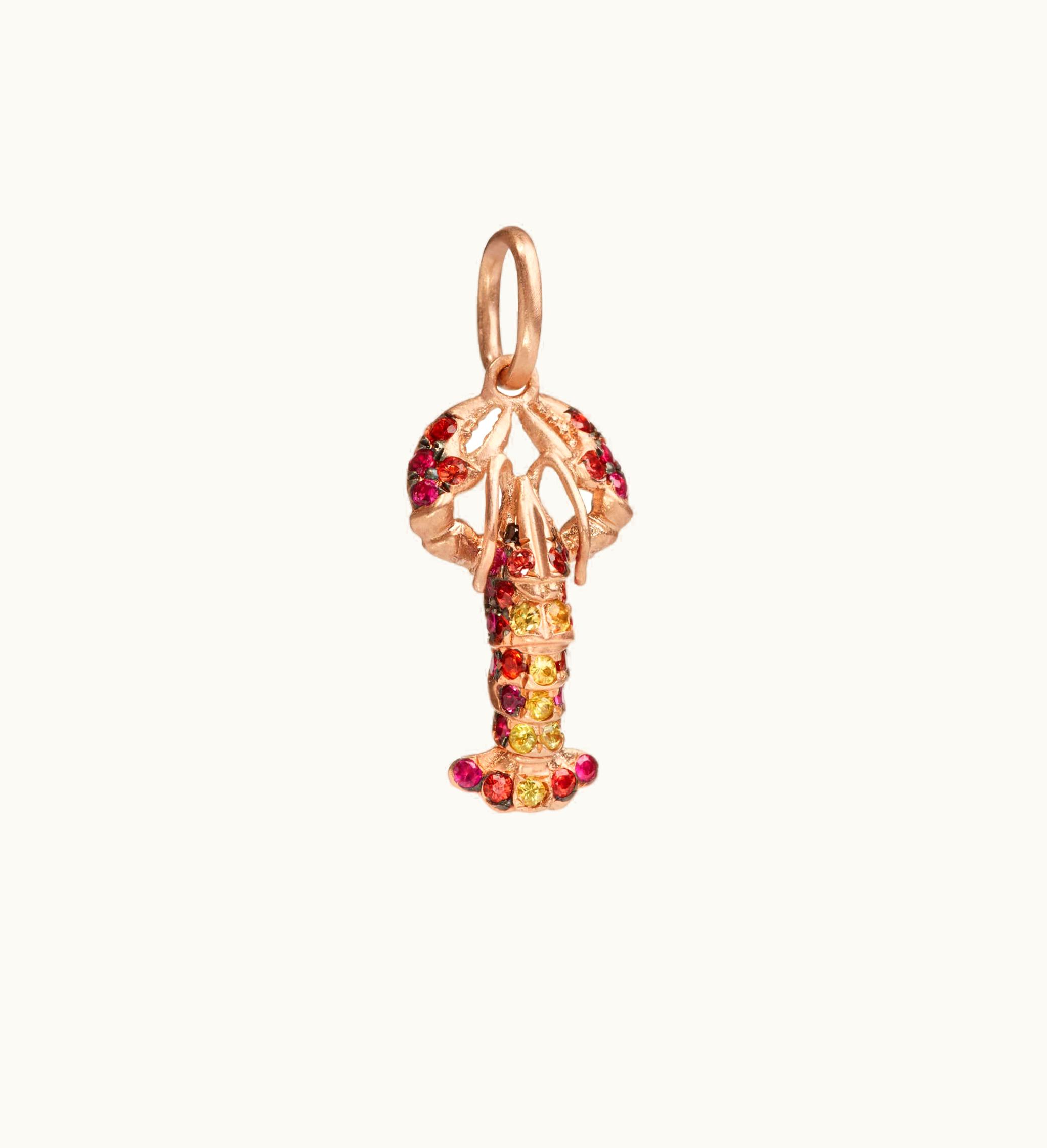 Annoushka Annoushka Mythology 18Ct Rose Gold Ruby Sapphire Lobster Charm
