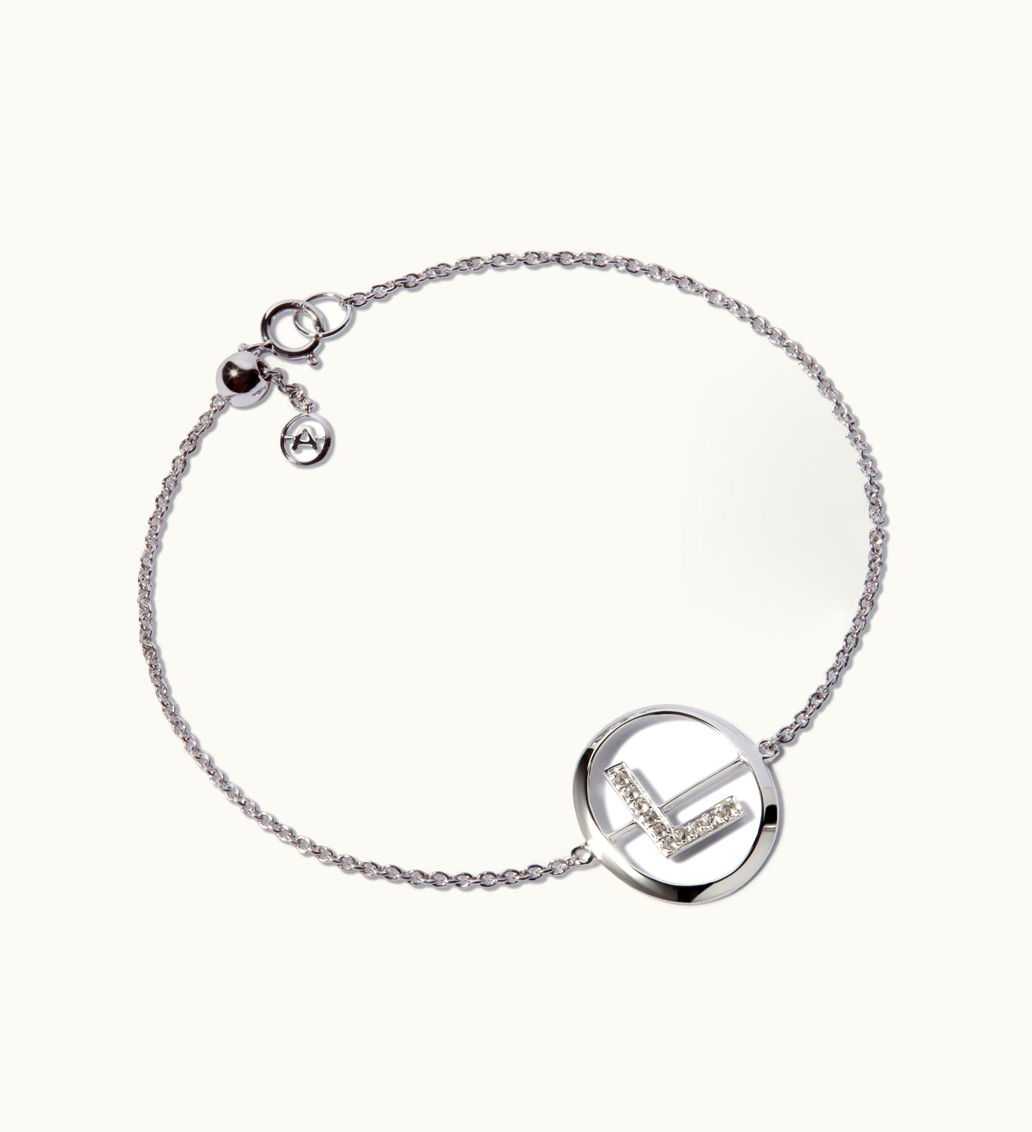Annoushka Annoushka 18Ct White Gold Diamond Initial L Bracelet