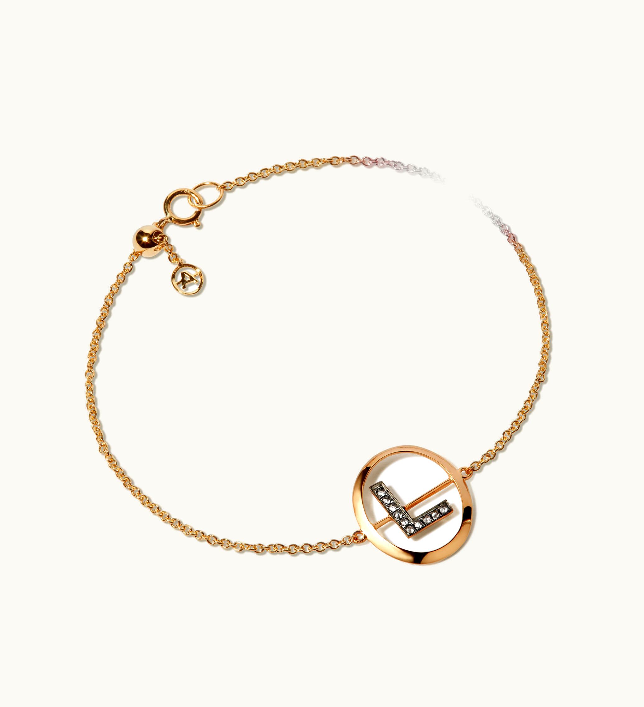 Annoushka Annoushka 18Ct Gold Diamond Initial L Bracelet