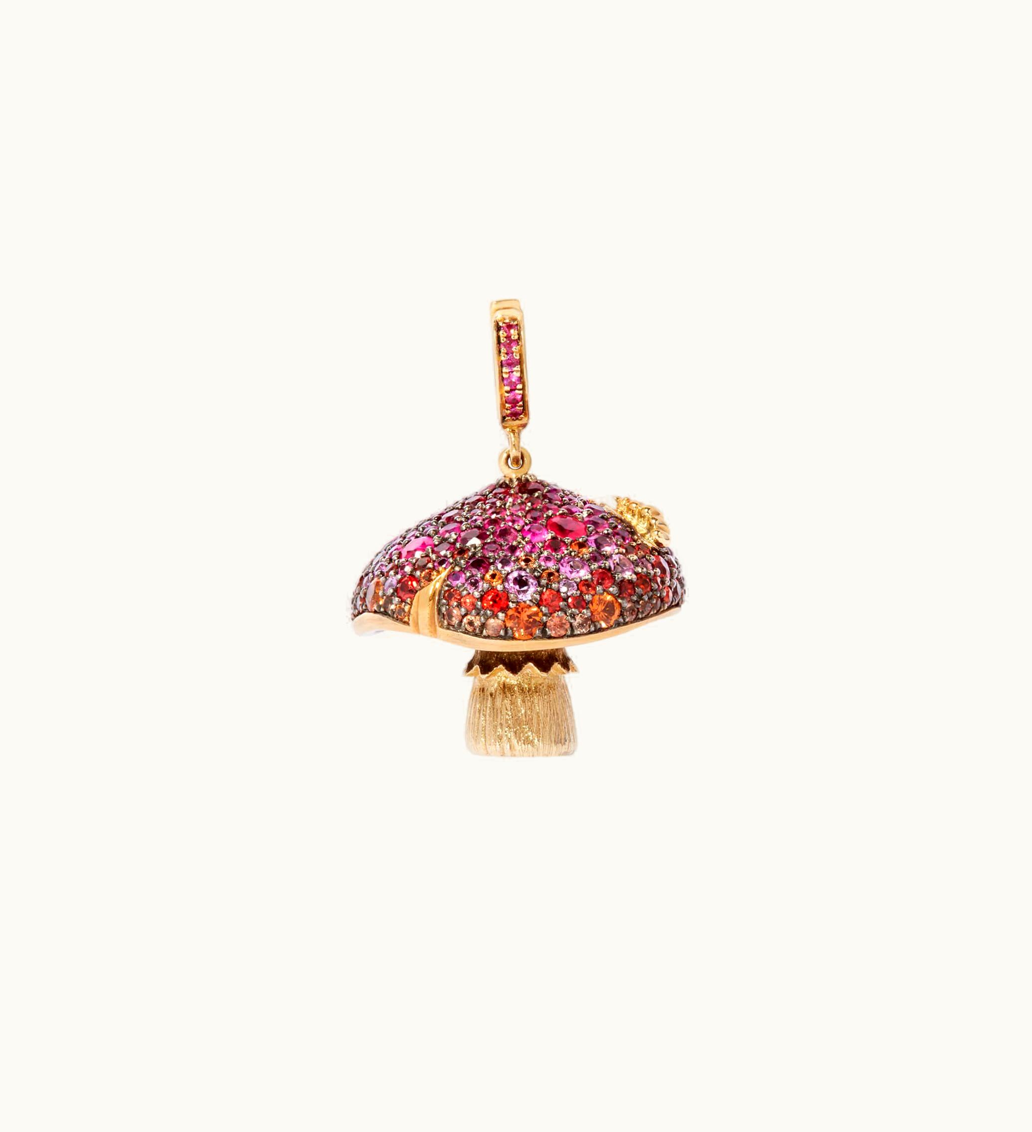 Annoushka Annoushka 18Ct Gold Ruby & Sapphire Diamond Magic Mushroom Charm