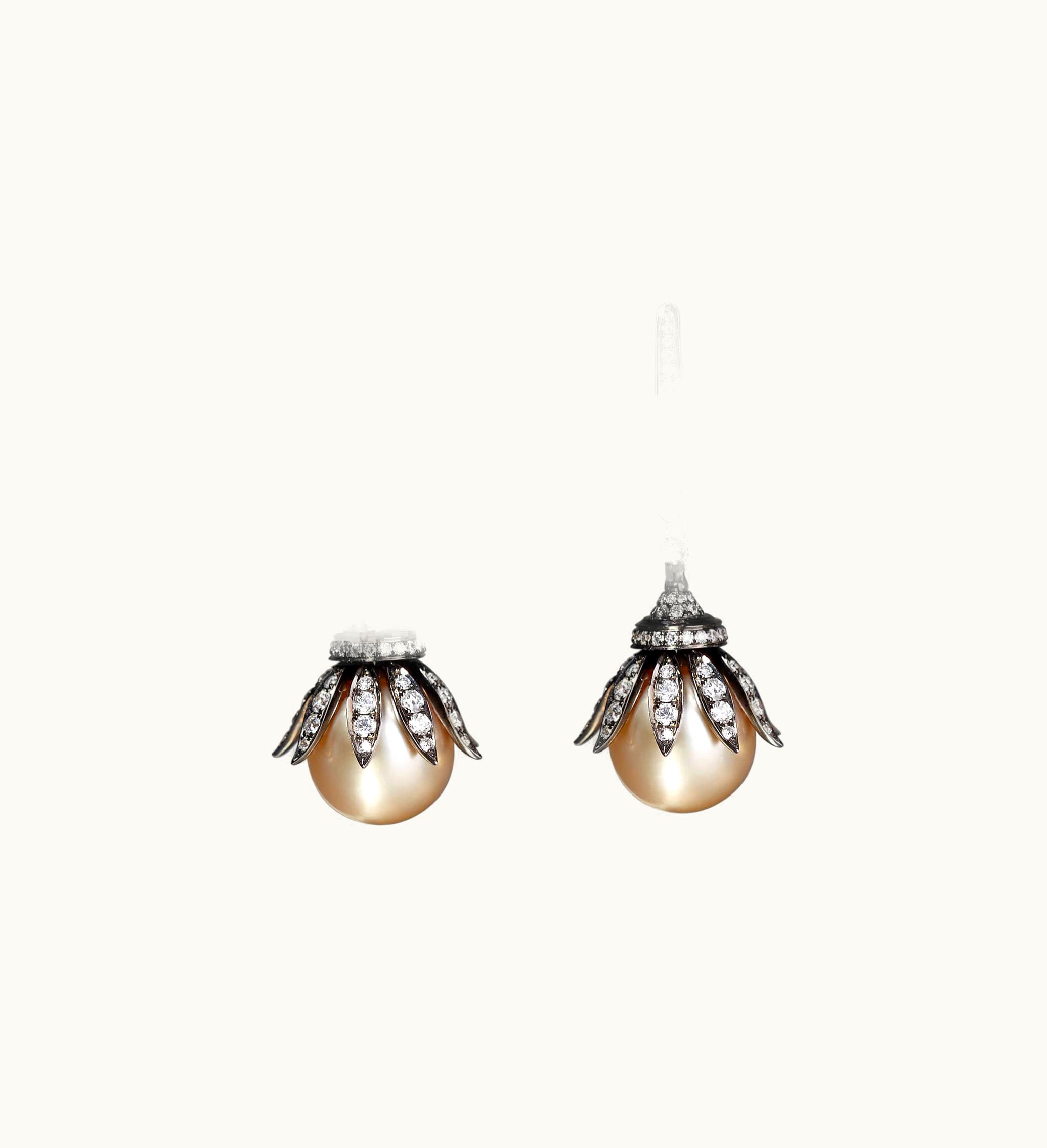 Annoushka Annoushka 18Ct White Gold South Sea Golden Pearl Earrings