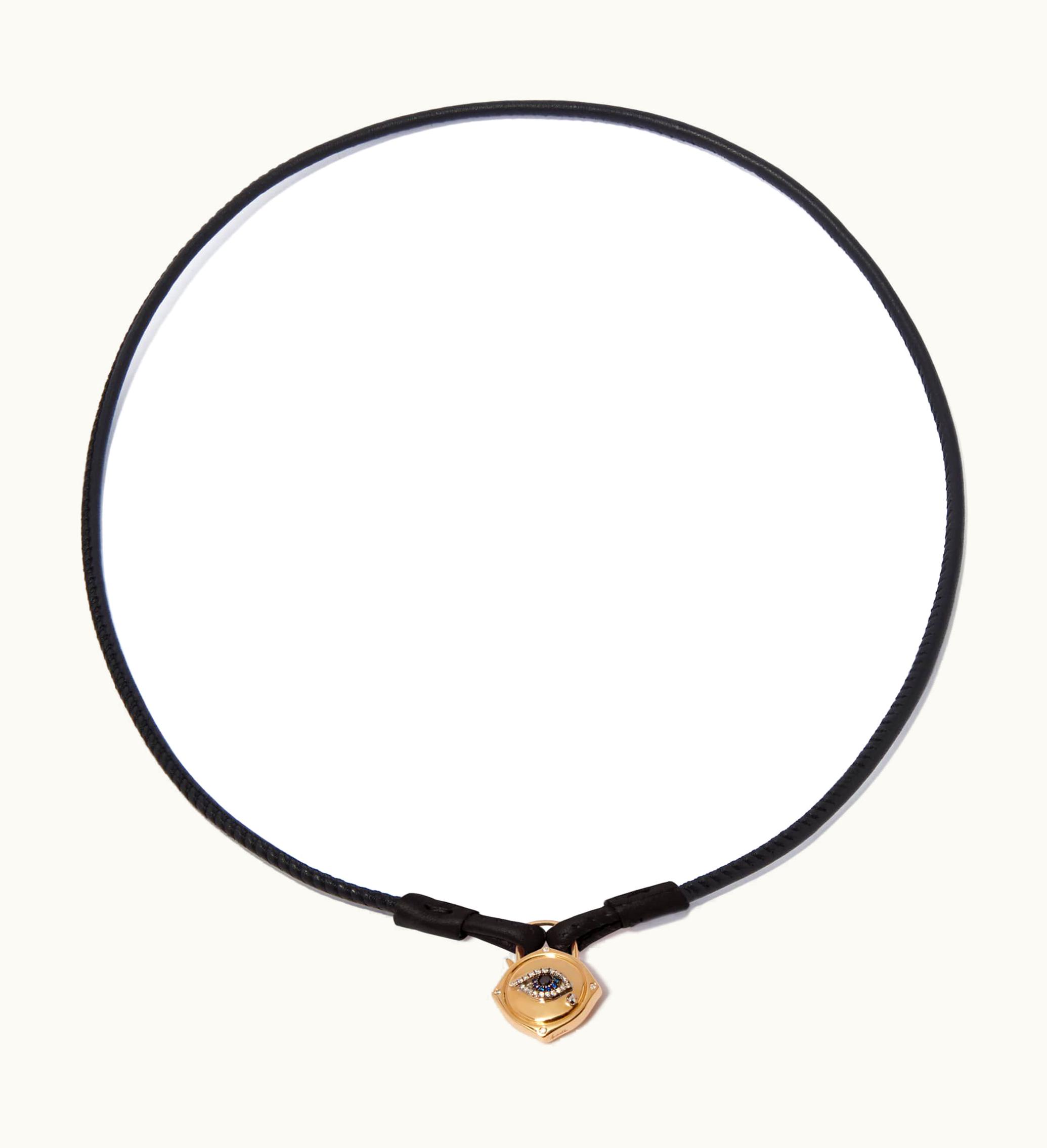 Annoushka Annoushka Lovelock 18Ct Gold Leather Evil Eye Necklace