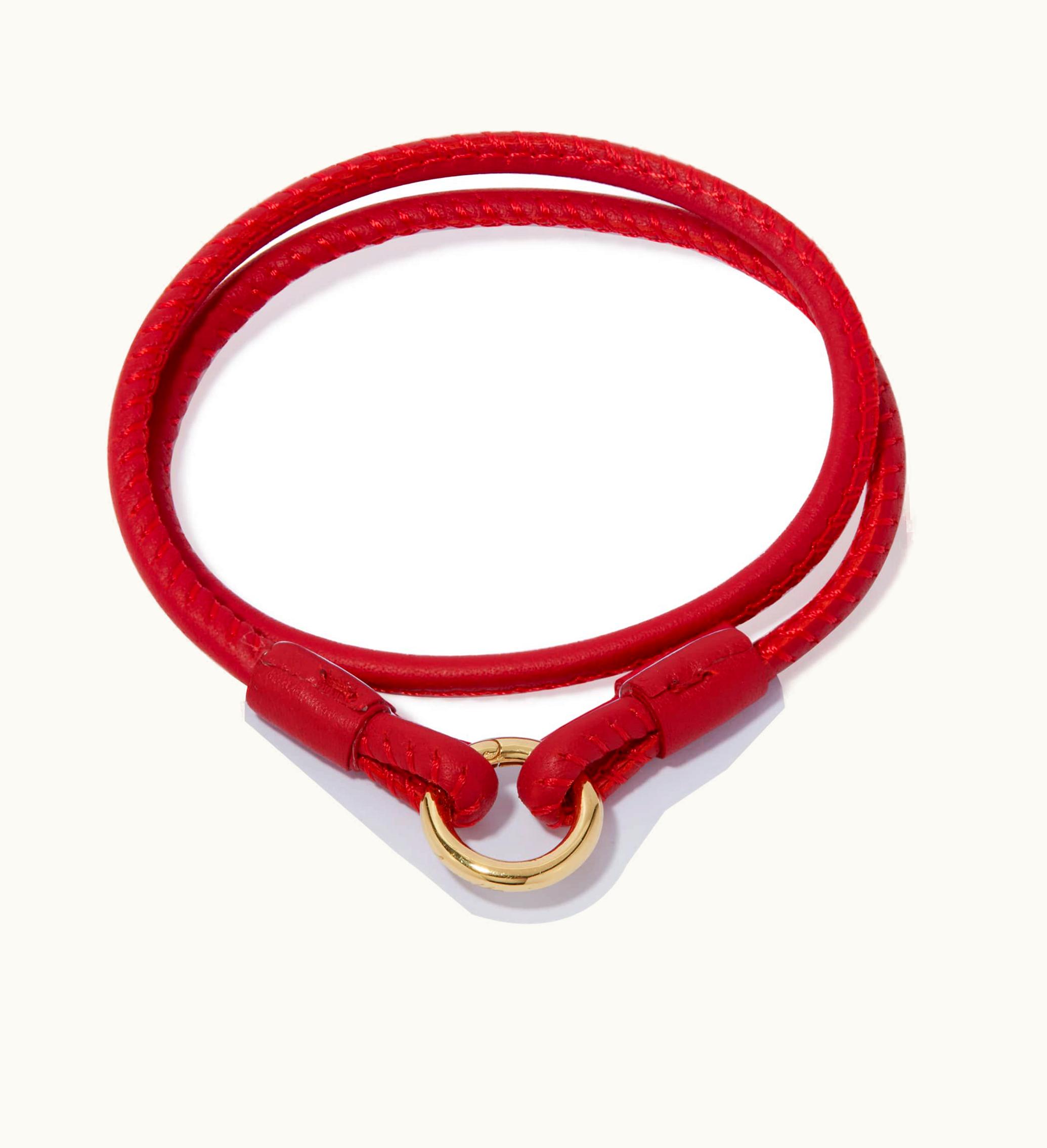 Annoushka Annoushka 14Ct Gold Lovelink 35Cms Red Leather Bracelet