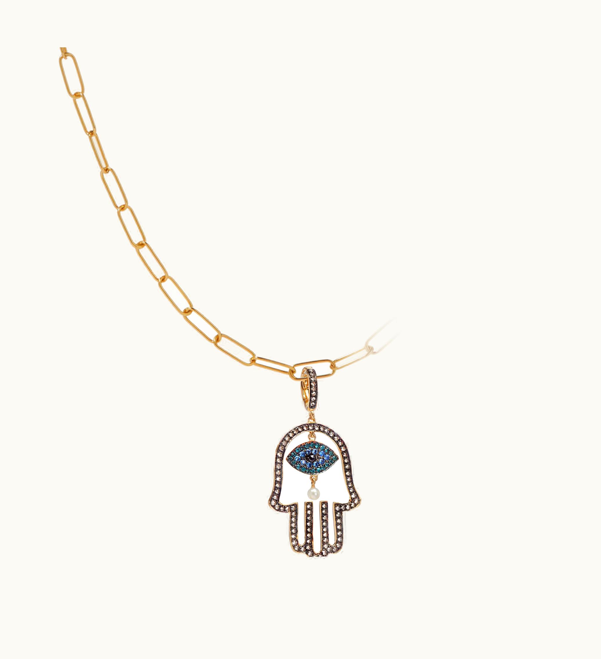 Annoushka Annoushka 18Ct Gold Hand Of Fatima Charm Necklace