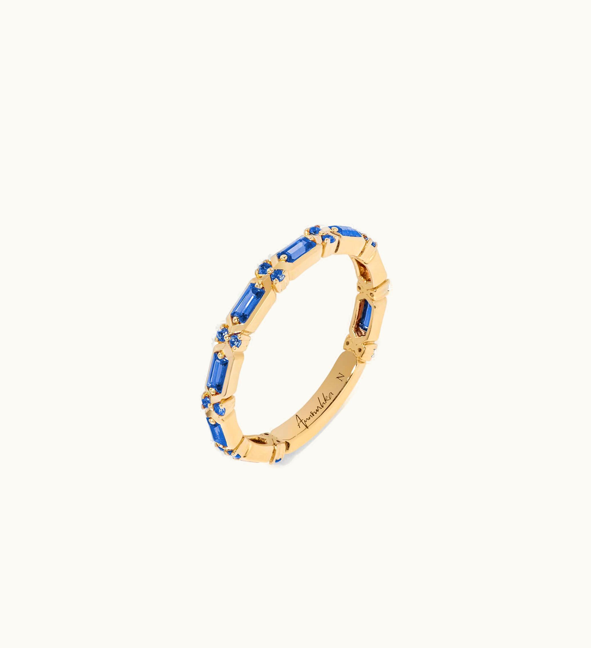 Annoushka Annoushka 18Ct Gold & Blue Sapphire Baguette Eternity Ring