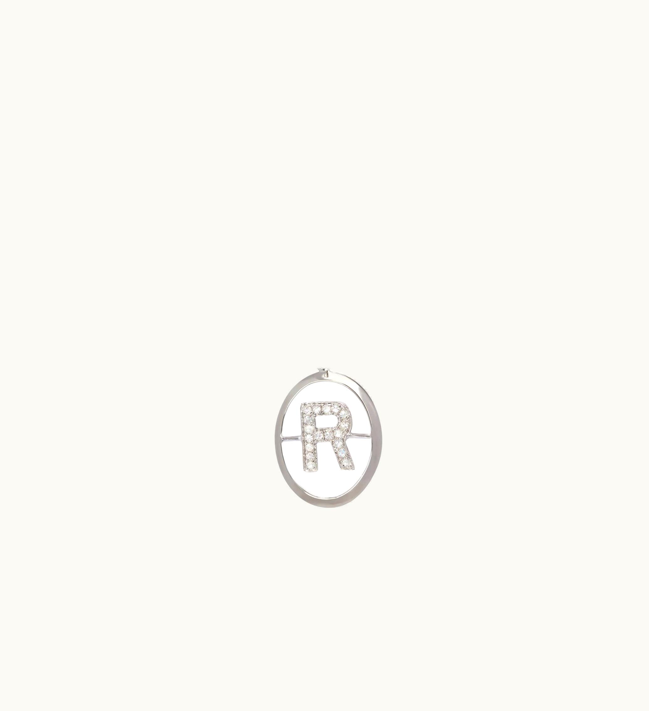 Annoushka Annoushka 18Ct White Gold Diamond Initial R Necklace