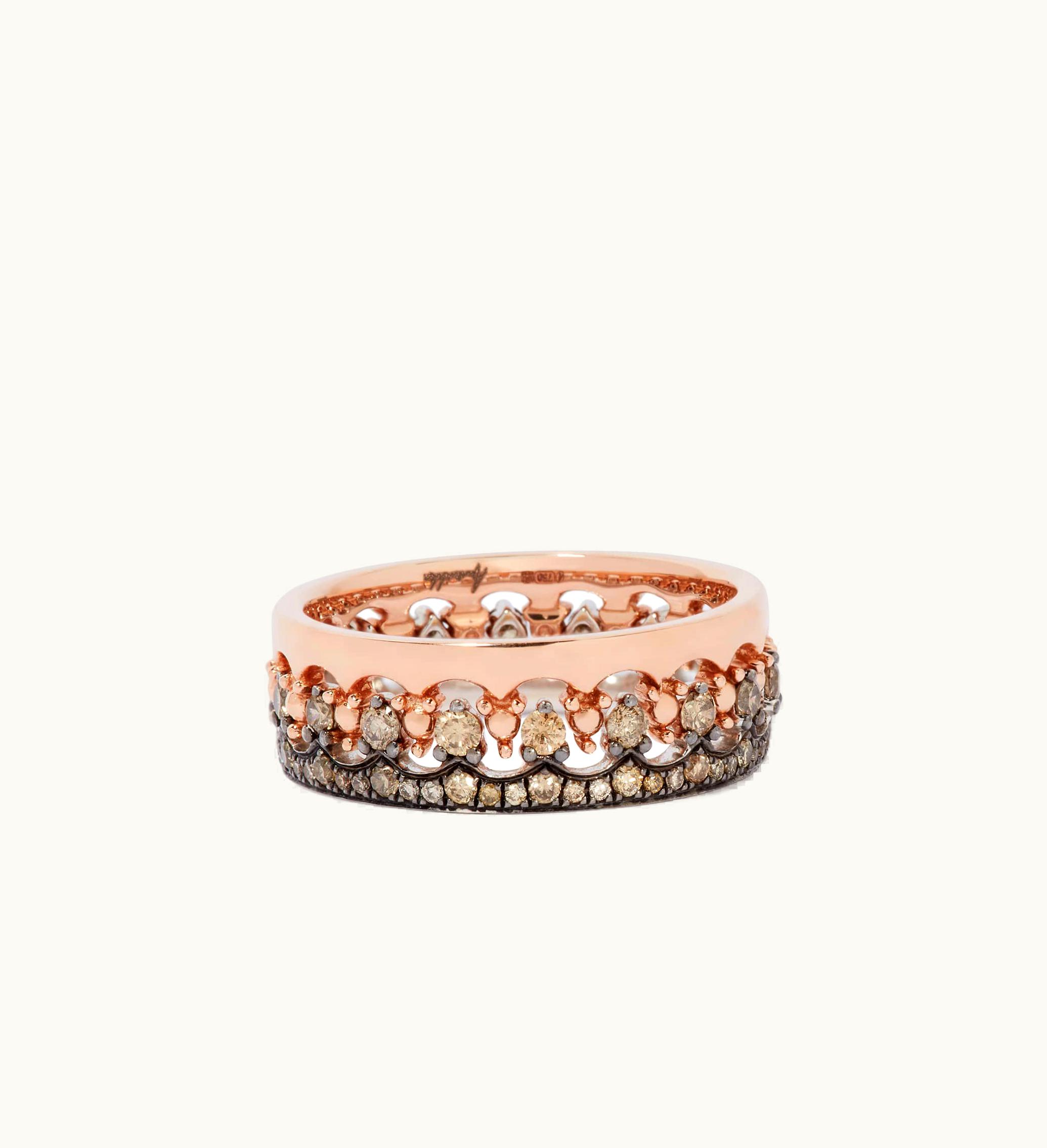 Annoushka Annoushka Crown Interlaced Diamond Ring Stack In 18Ct Mixed Golds UZ0174500