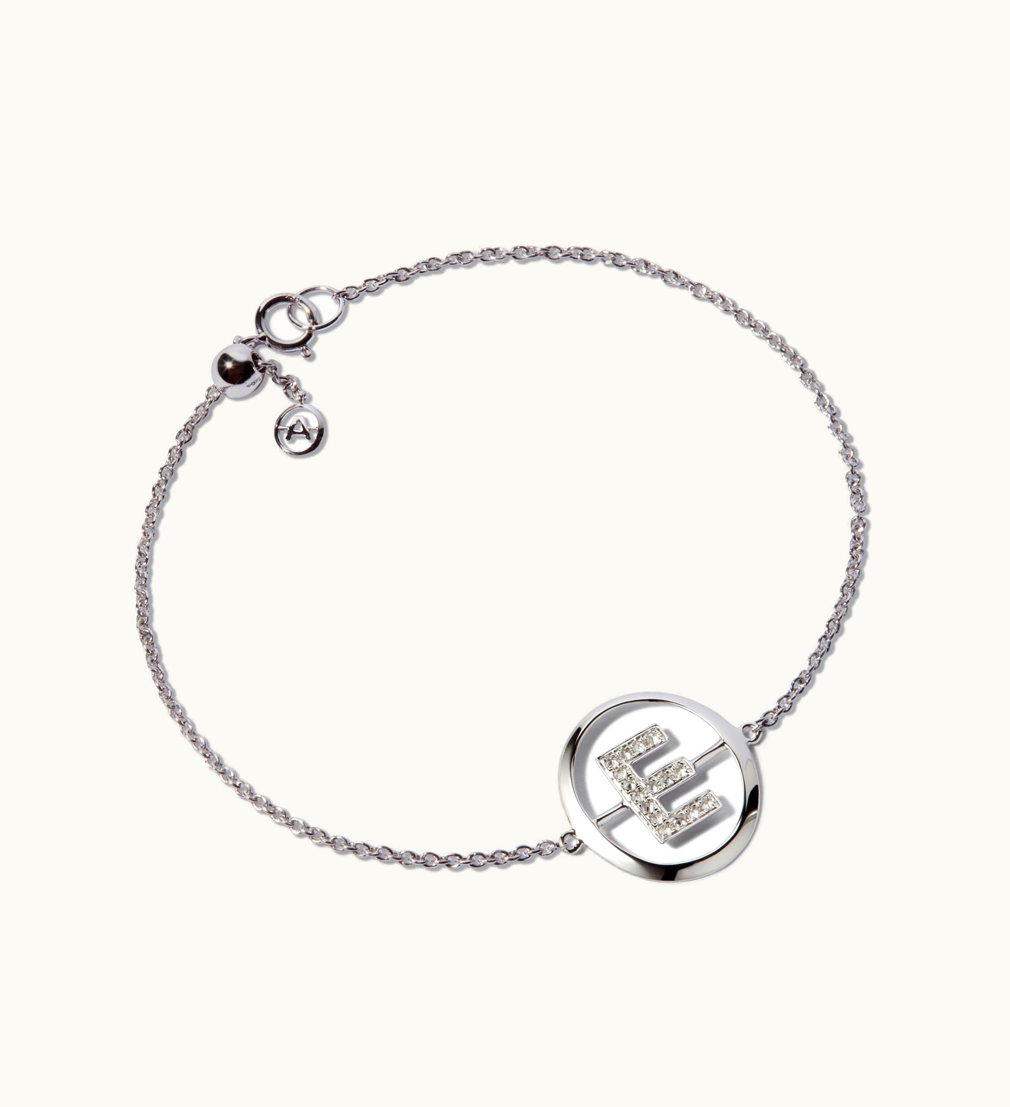 Annoushka Annoushka 18Ct White Gold & Diamond Initial E Bracelet