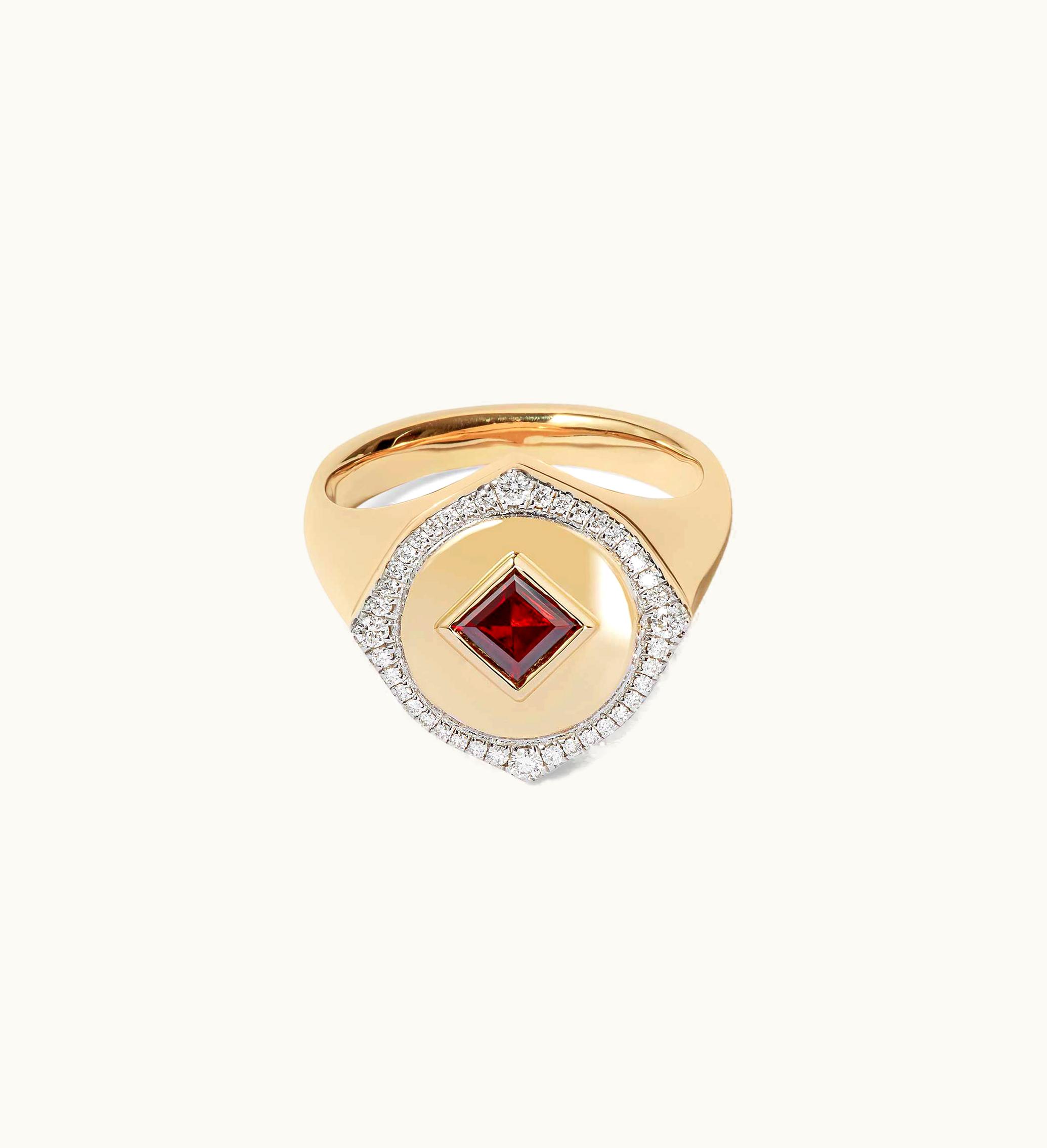 Annoushka Annoushka Lovelocket 18Ct Gold Garnet January Birthstone Ring