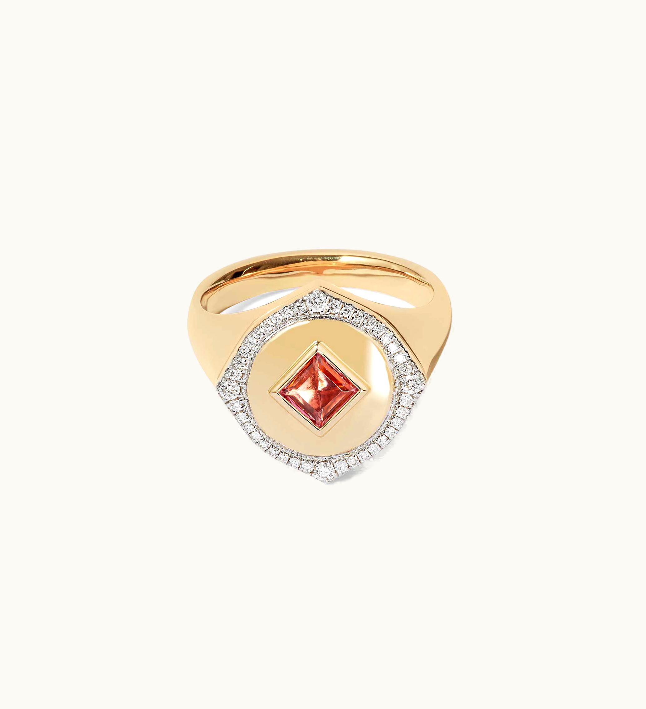 Annoushka Annoushka Lovelocket 18Ct Gold Pink Tourmaline October Birthstone Ring
