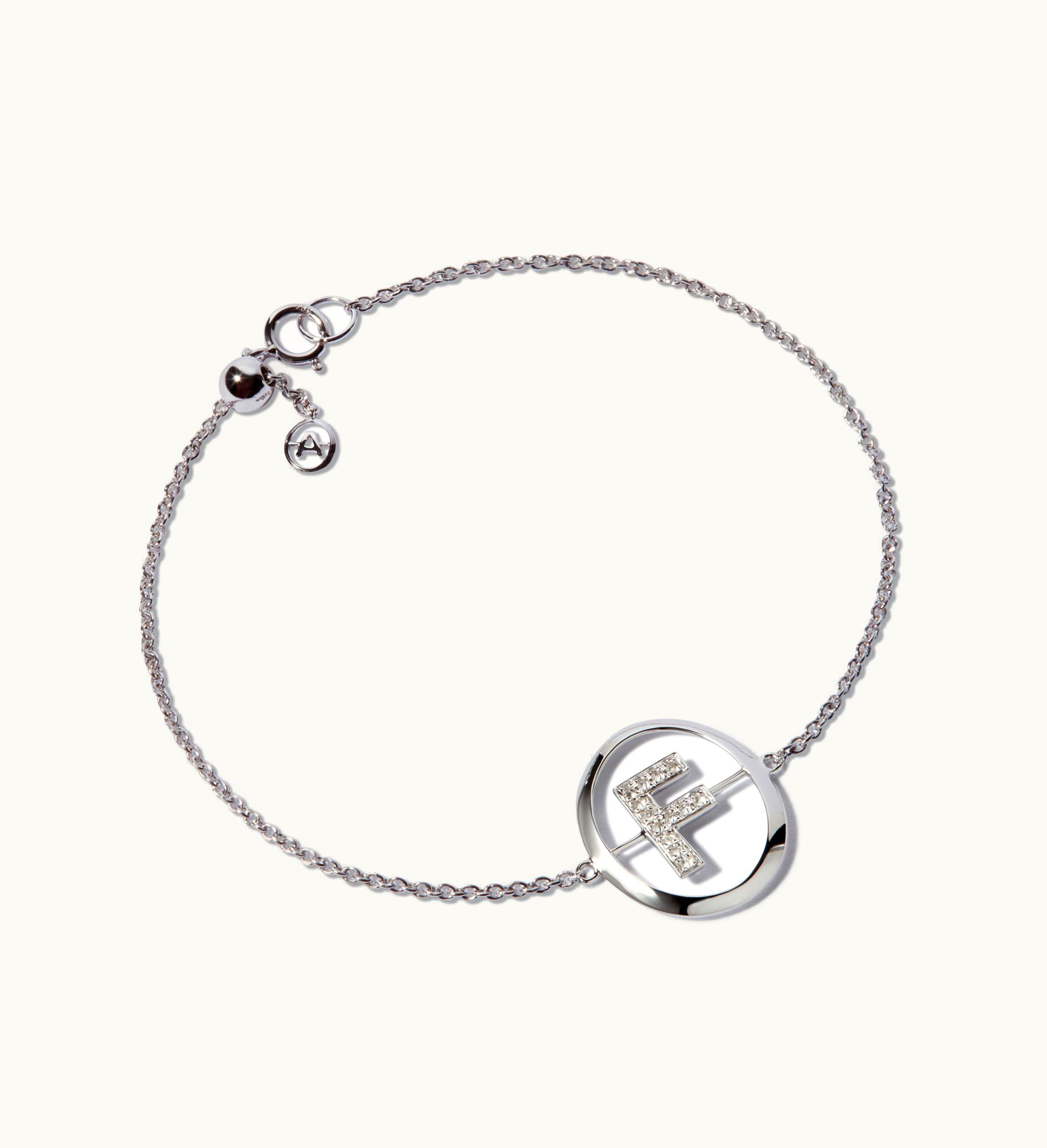 Annoushka Annoushka 18Ct White Gold Diamond Initial F Bracelet