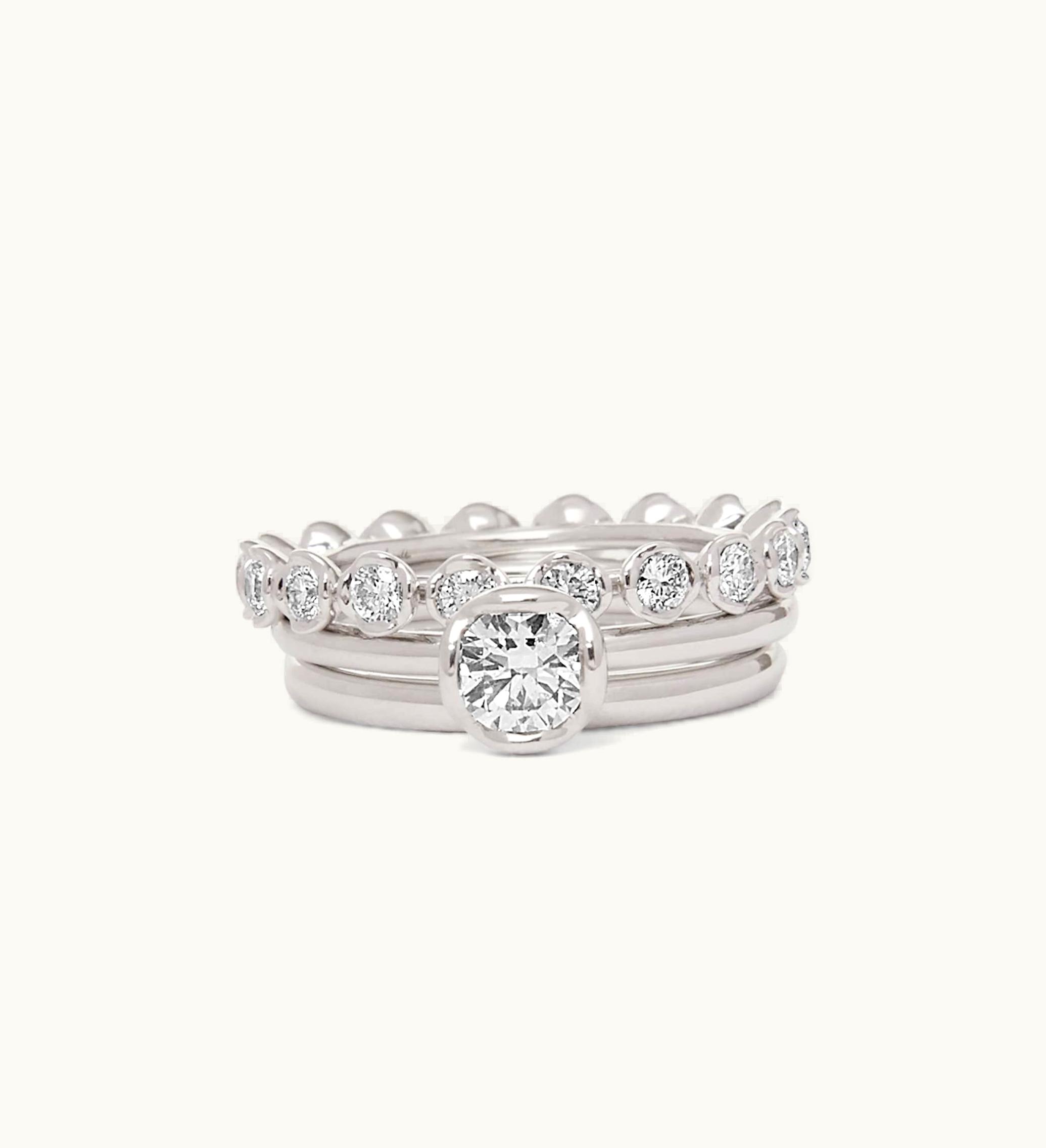 Annoushka Annoushka Marguerite 18Ct White Gold Solitaire Diamond Ring Stack