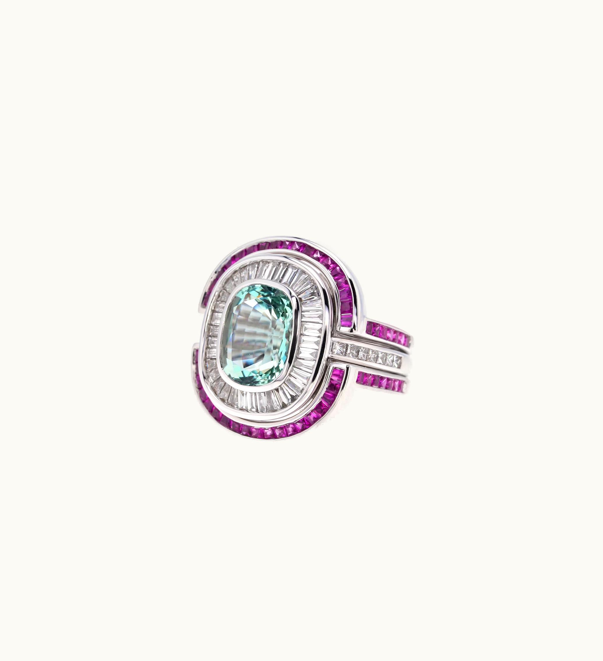 Annoushka Annoushka Cosmopolitan 18Ct White Gold Aquamarine & Diamond Ring