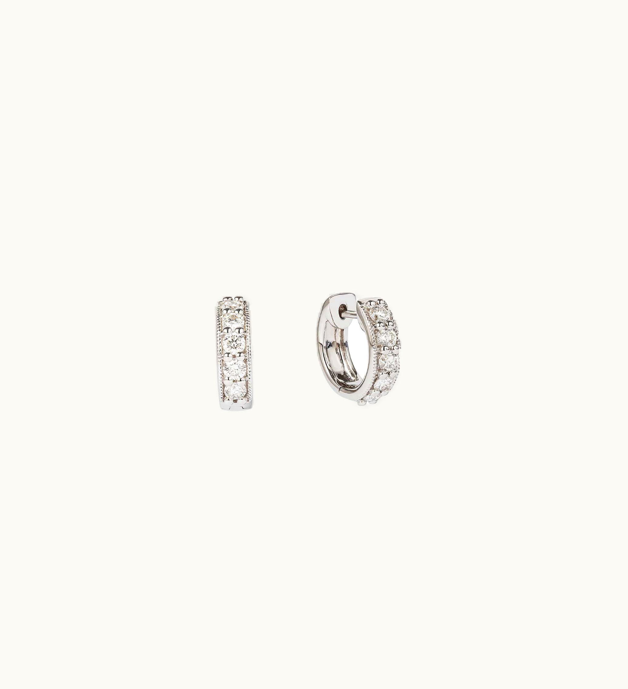 Annoushka Annoushka Dusty Diamonds 18Ct White Gold Diamond Hoop Earrings