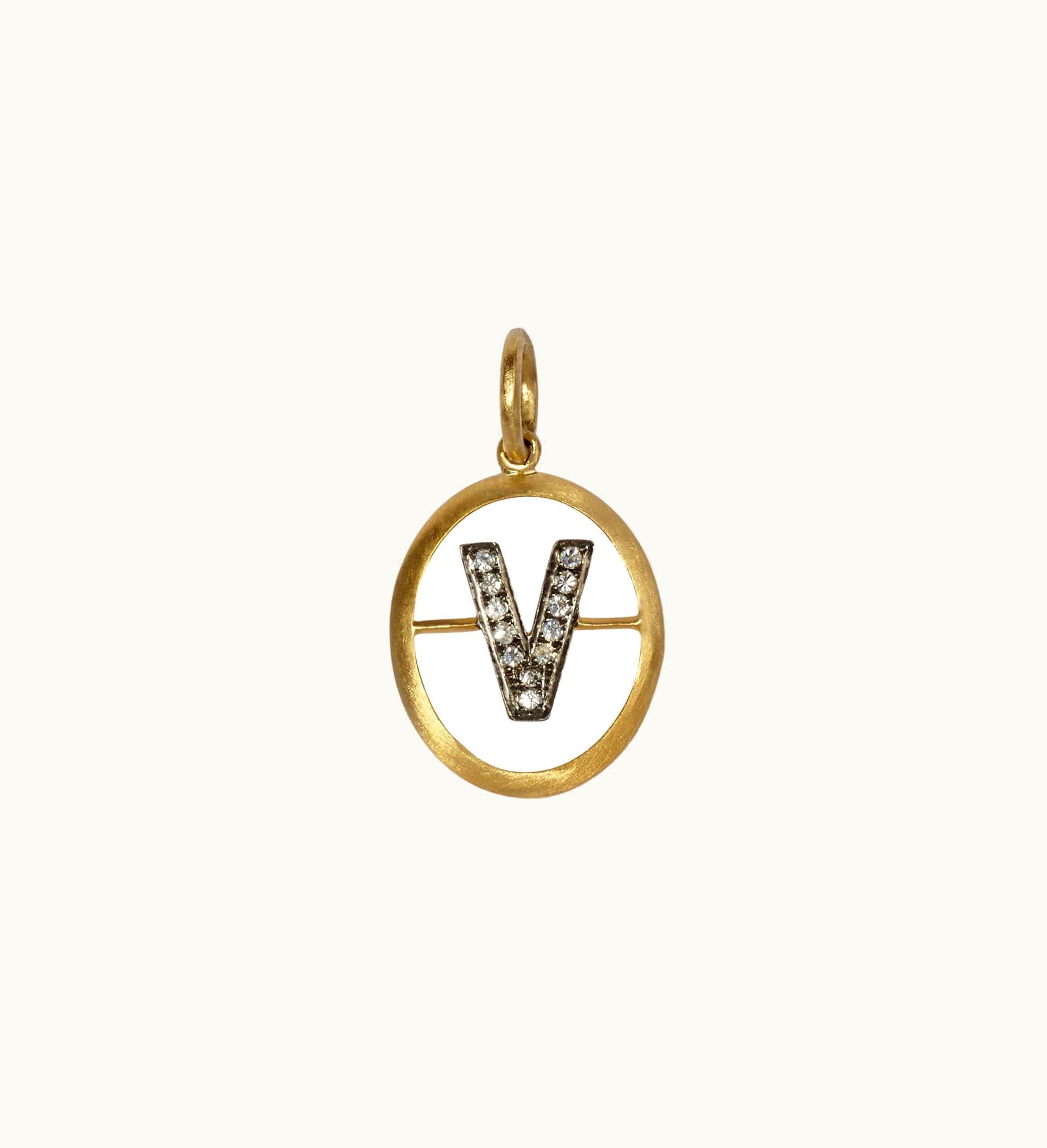 Annoushka Annoushka 18Ct Gold & Diamond Initial V Pendant