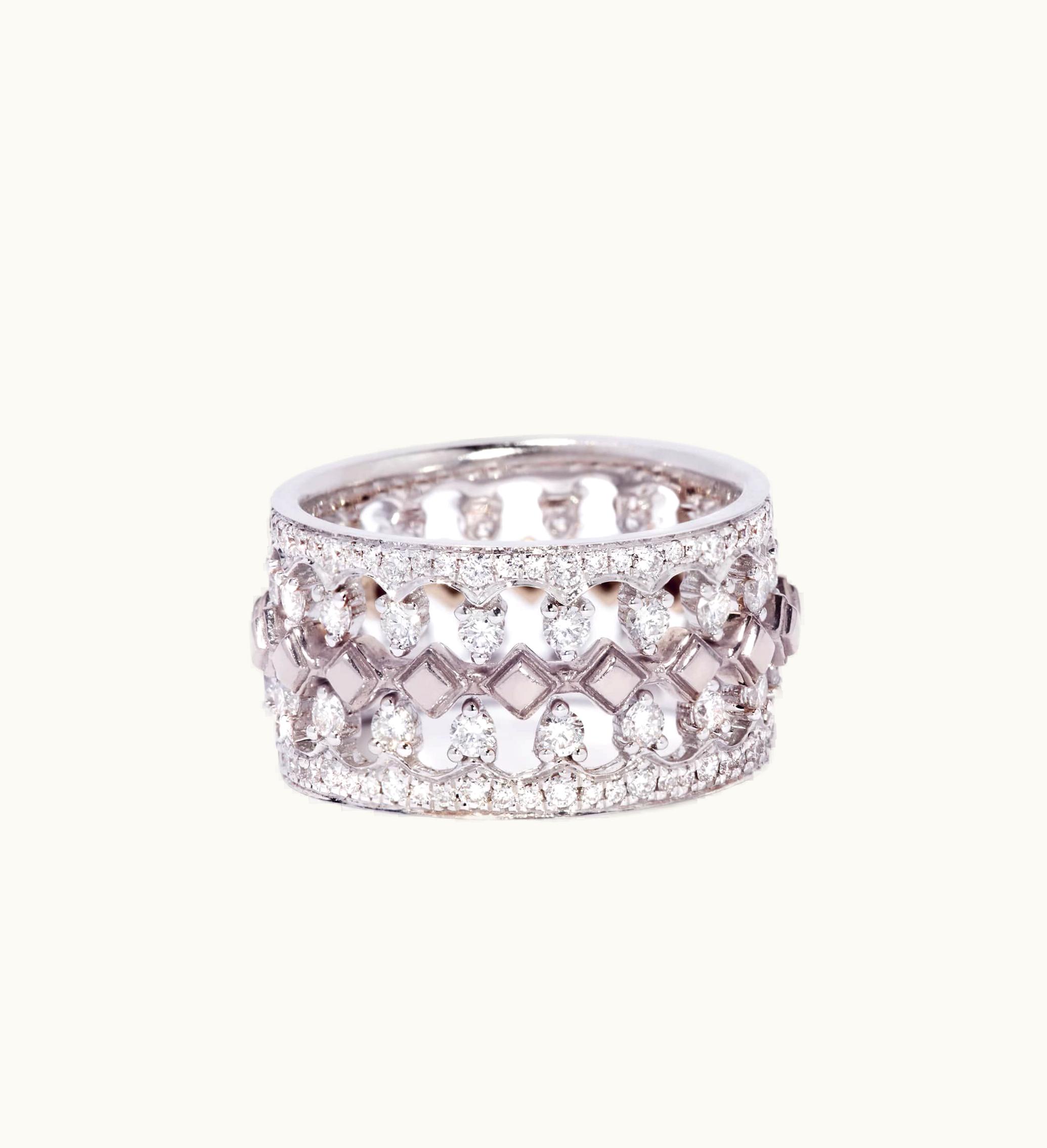 Annoushka Annoushka Stepping Stone 18Ct White Gold Crown Ring Stack