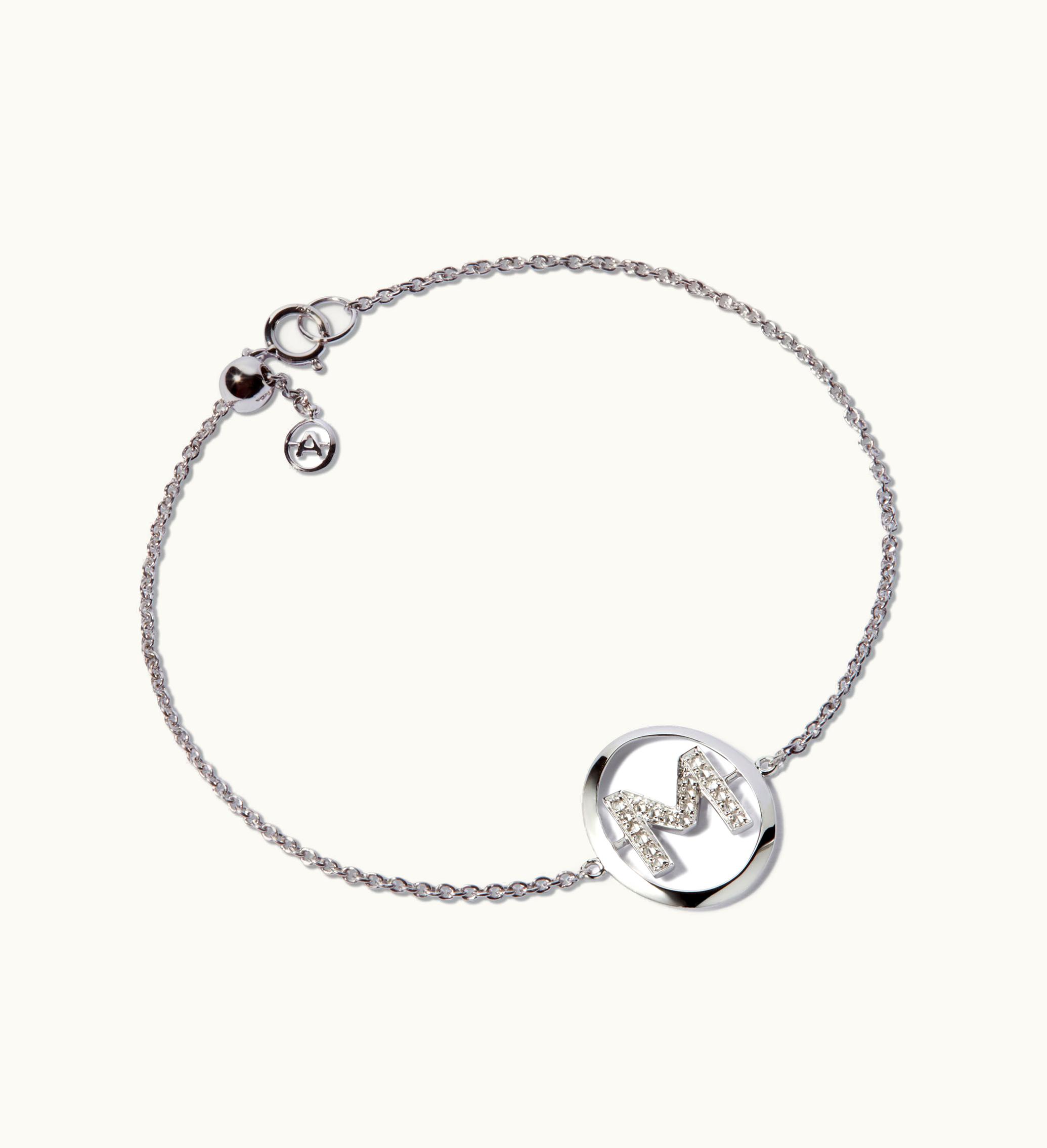 Annoushka Annoushka 18Ct White Gold Diamond Initial M Bracelet