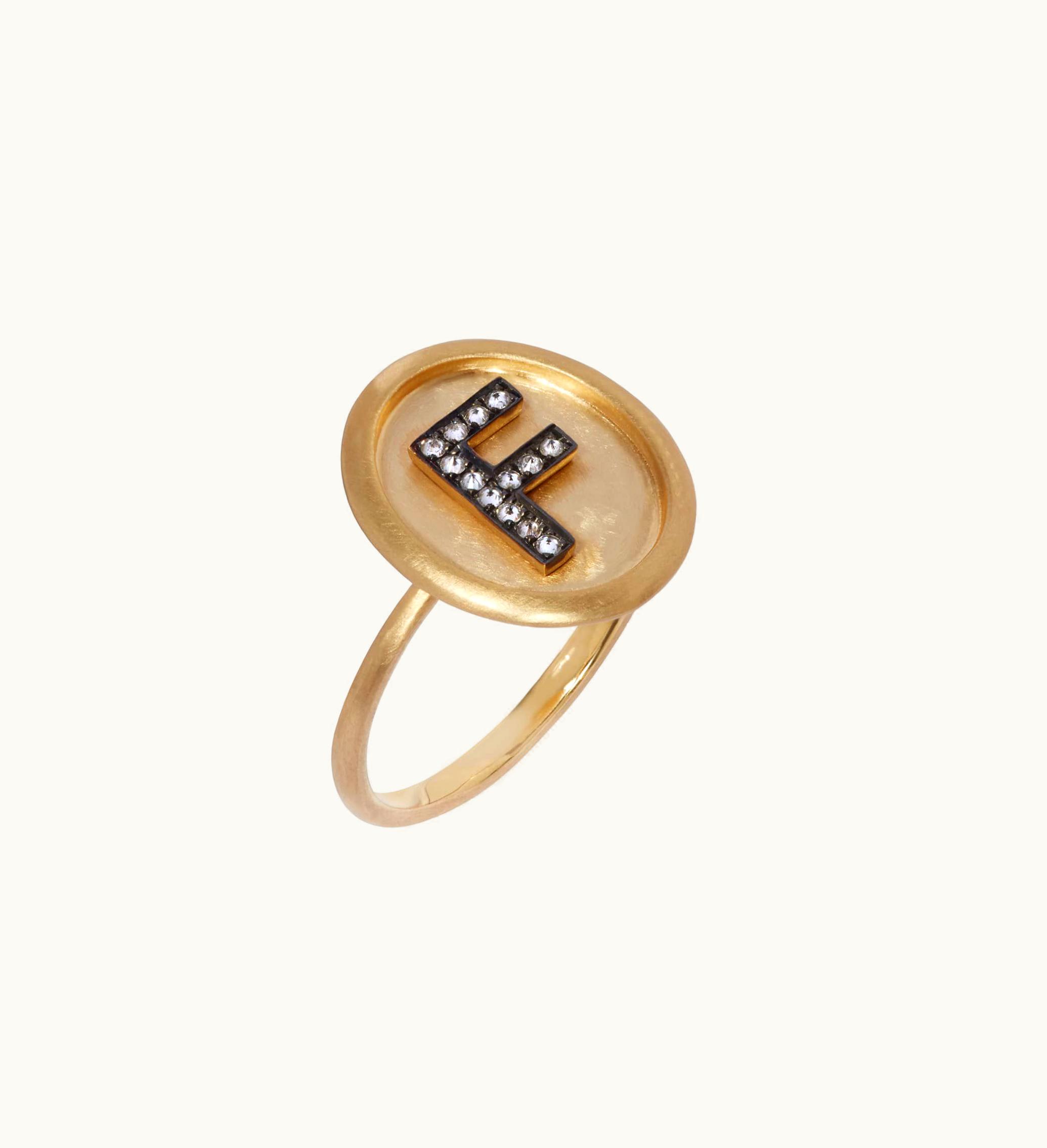 Annoushka Annoushka 18Ct Gold Diamond Initial F Ring