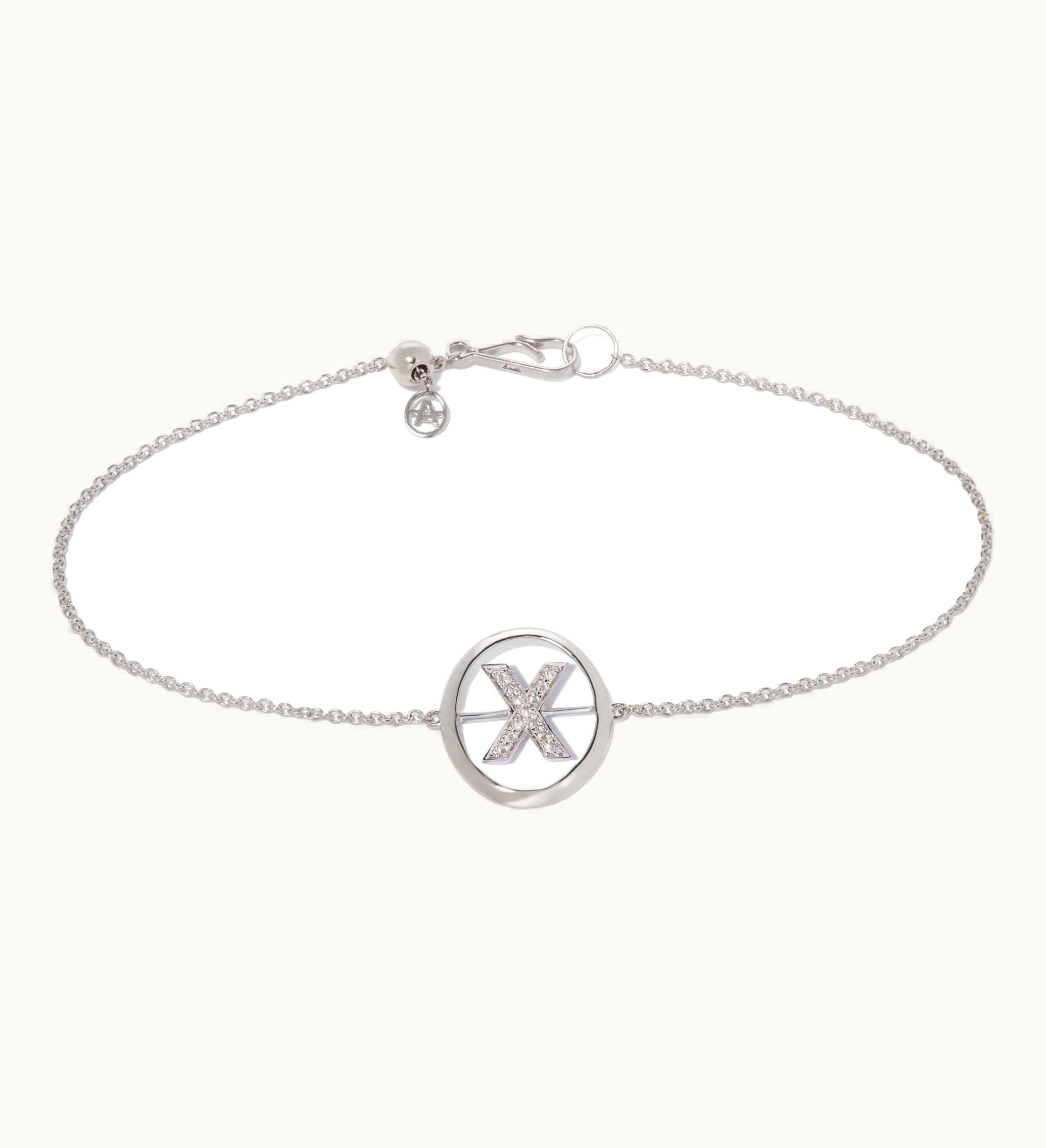 Annoushka Annoushka 18Ct White Gold Diamond Initial X Bracelet