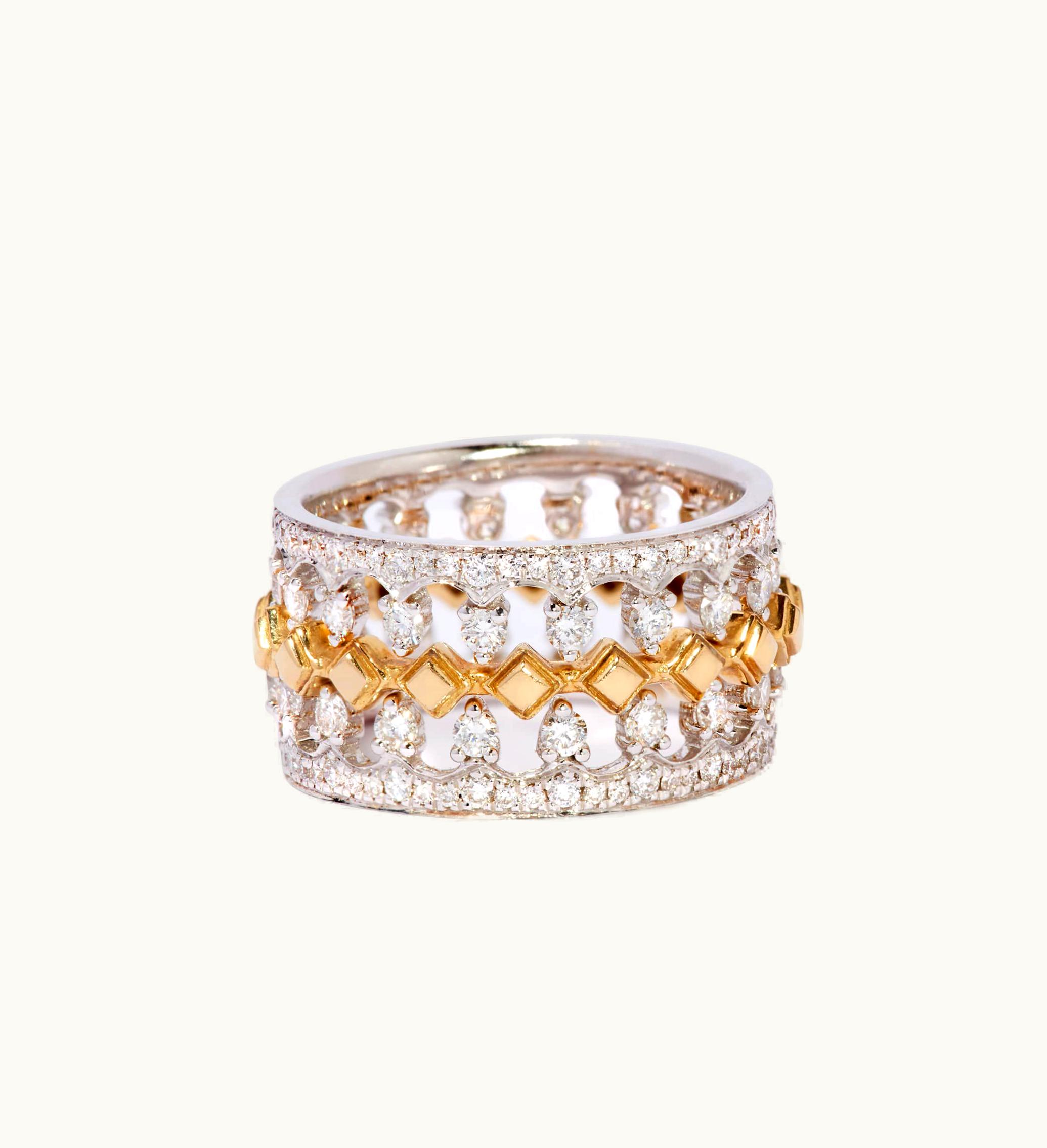Annoushka Annoushka Stepping Stone 18Ct Mixed Gold Crown Ring Stack