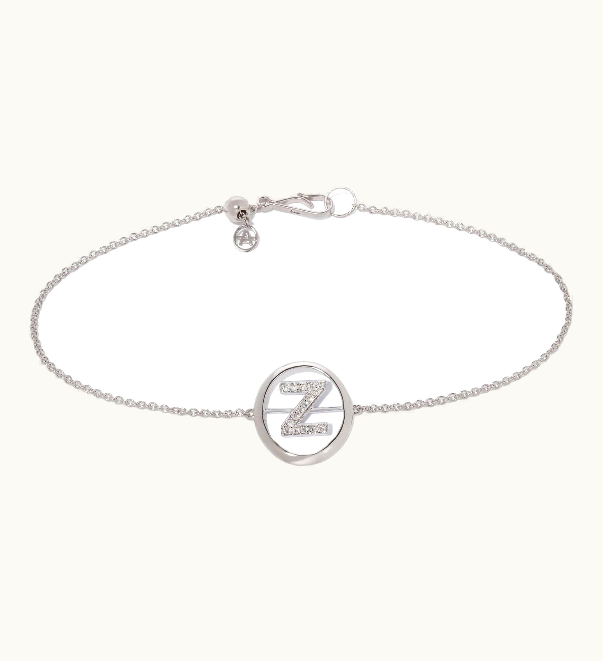 Annoushka Annoushka 18Ct White Gold Diamond Initial Z Bracelet