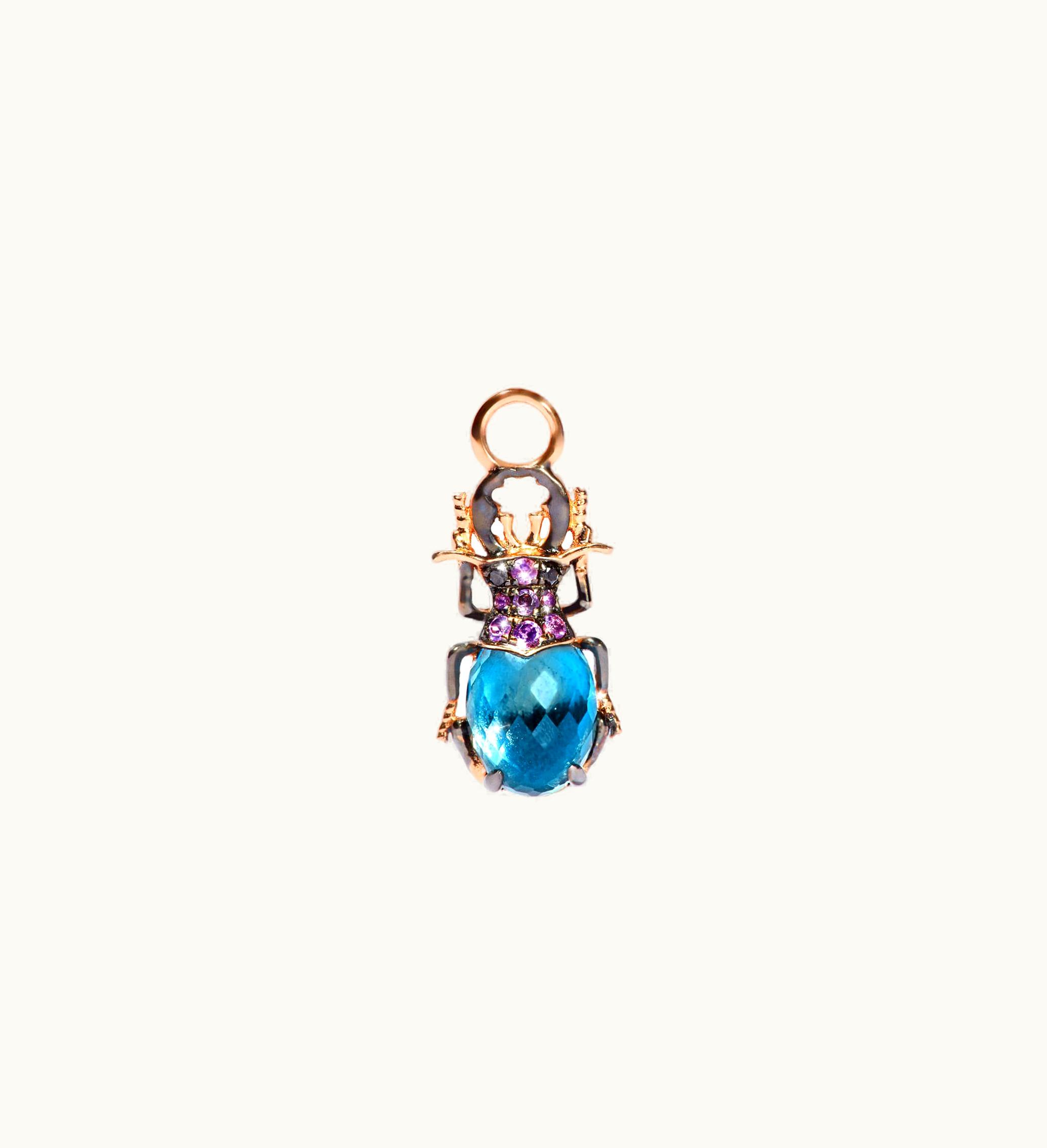 Annoushka Annoushka Mythology 18Ct Rose Gold Topaz Beetle Single Earring Drop