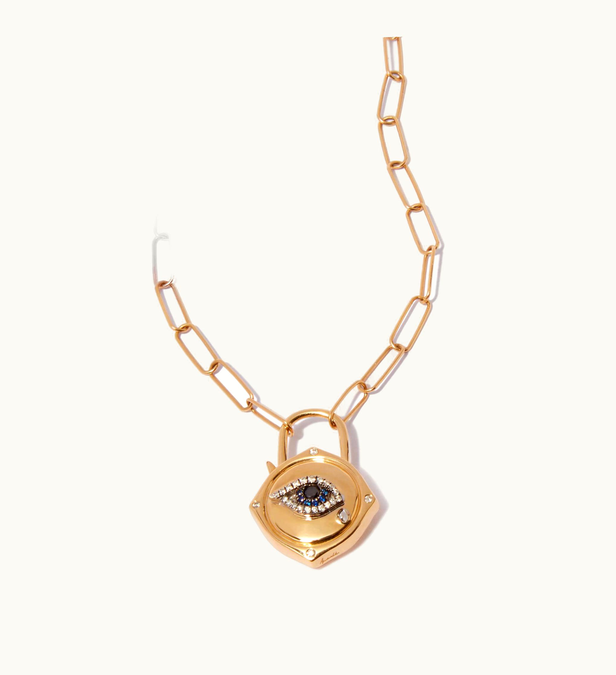 Annoushka Annoushka Lovelock 14Ct Gold Mini Cable Chain Evil Eye Charm Necklace