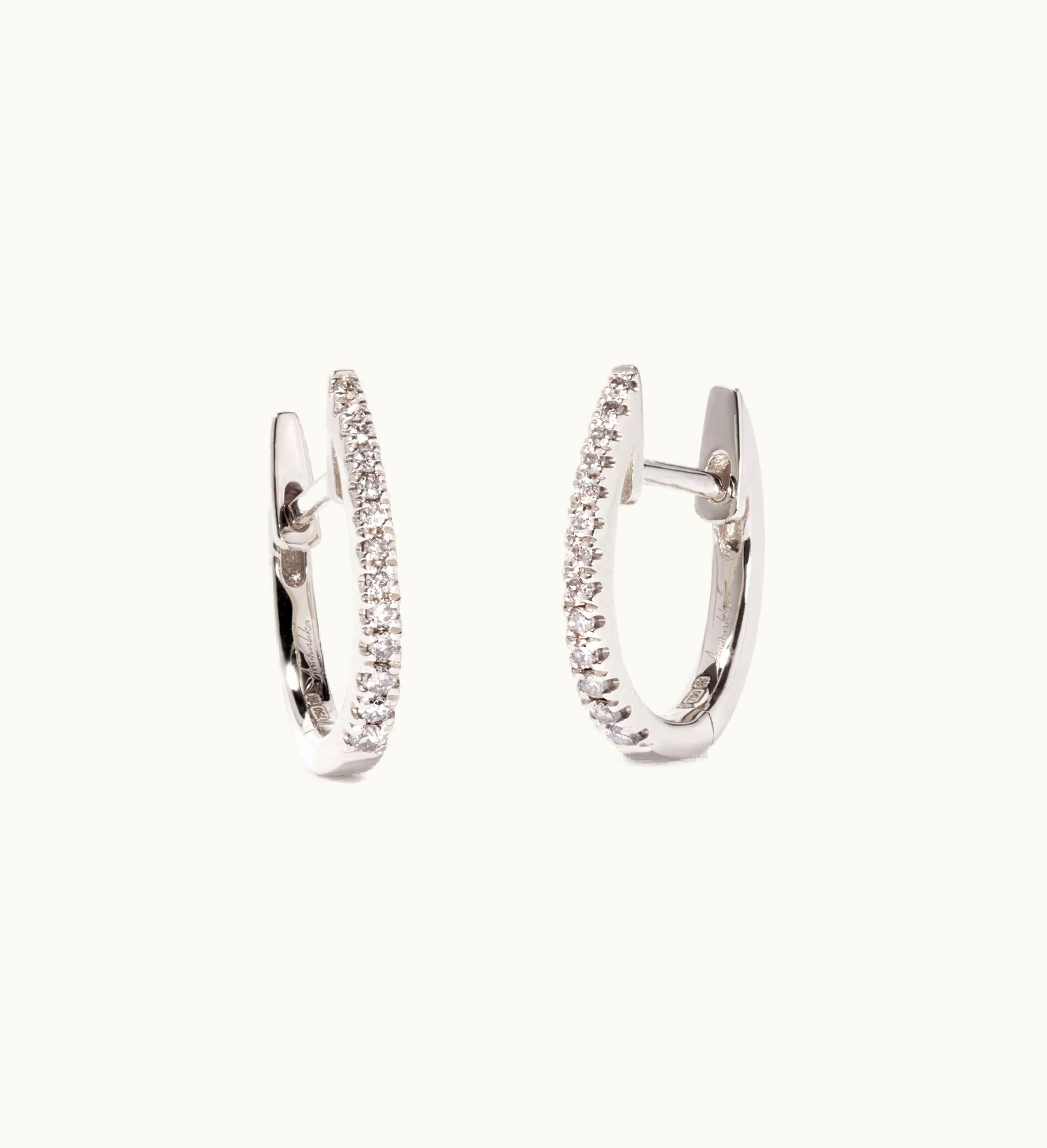 Annoushka Annoushka Eclipse 18Ct White Gold & Diamond Fine Hoop Earrings