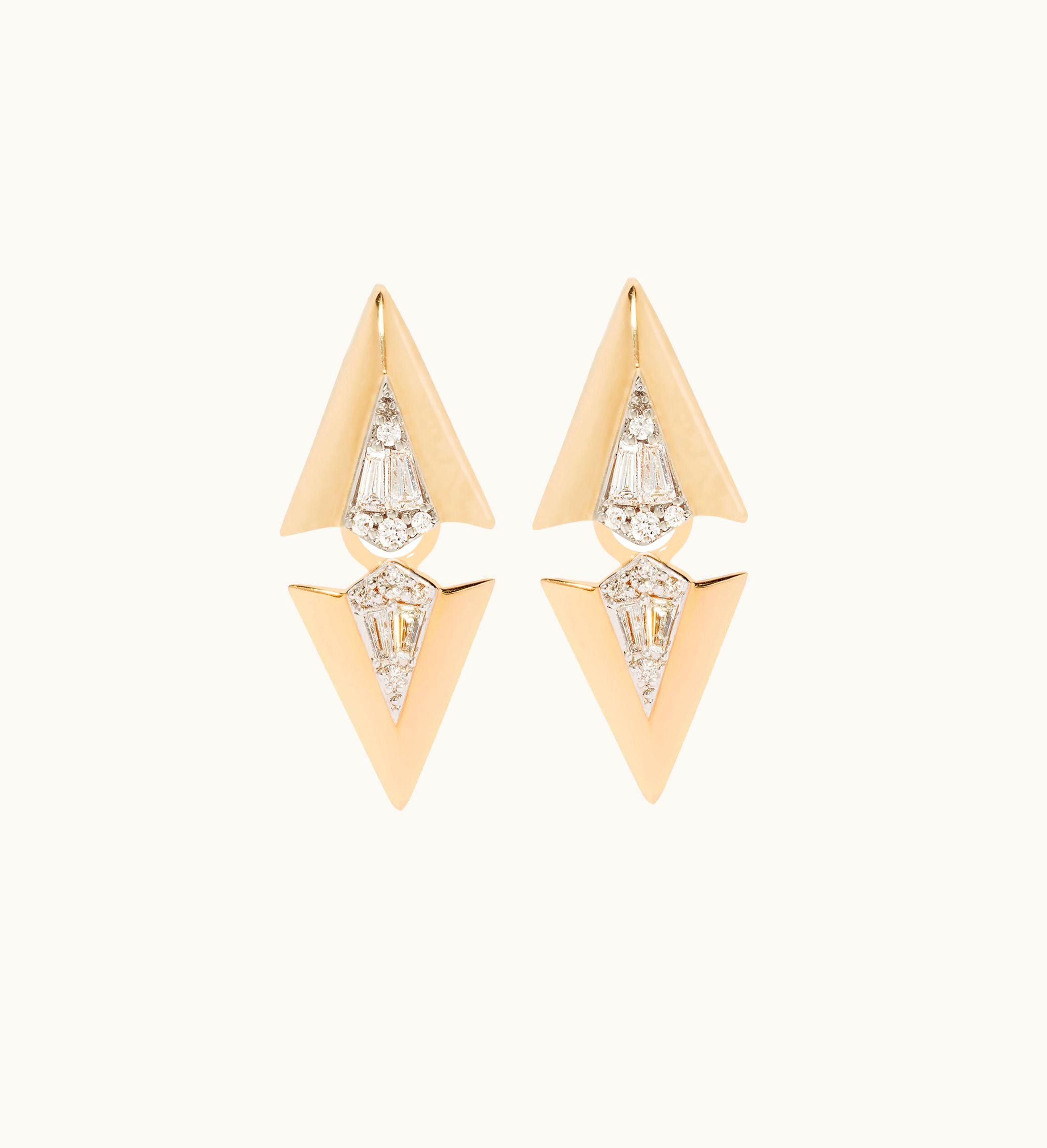 Annoushka Annoushka Flight 18Ct Yellow Gold Diamond Arrowhead Earrings