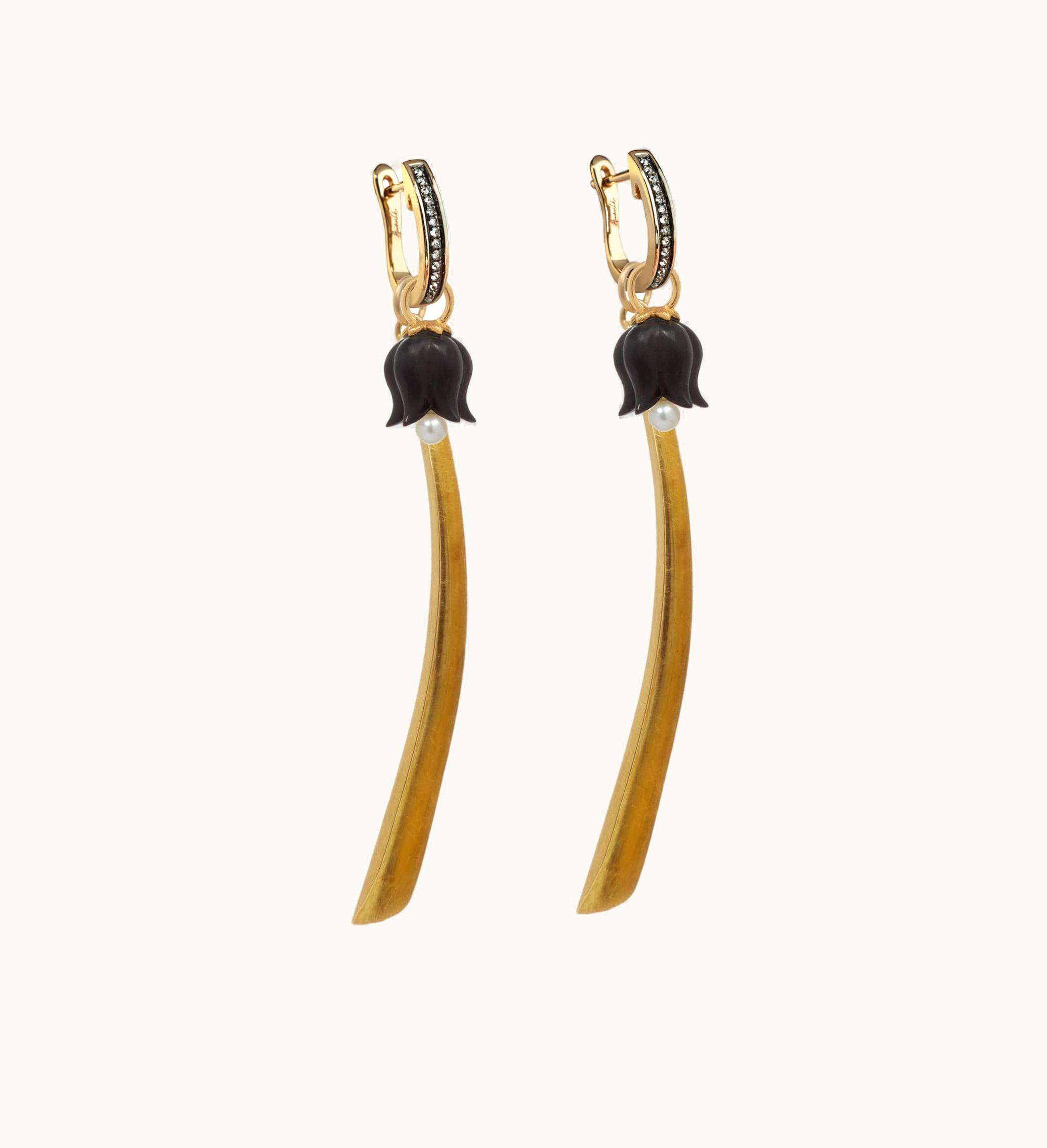 Annoushka Annoushka 18Ct Gold Diamond Palm & Tulip Earrings