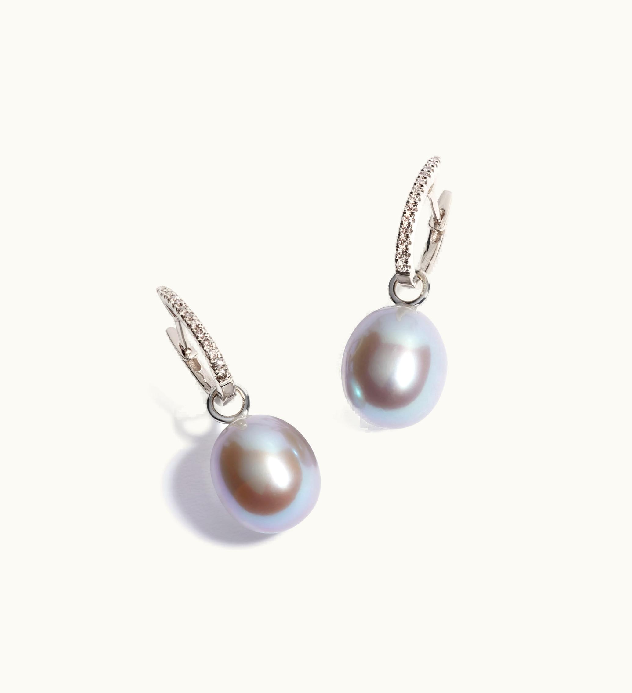 Annoushka Annoushka 18Ct White Gold Grey Pearl Diamond Earrings