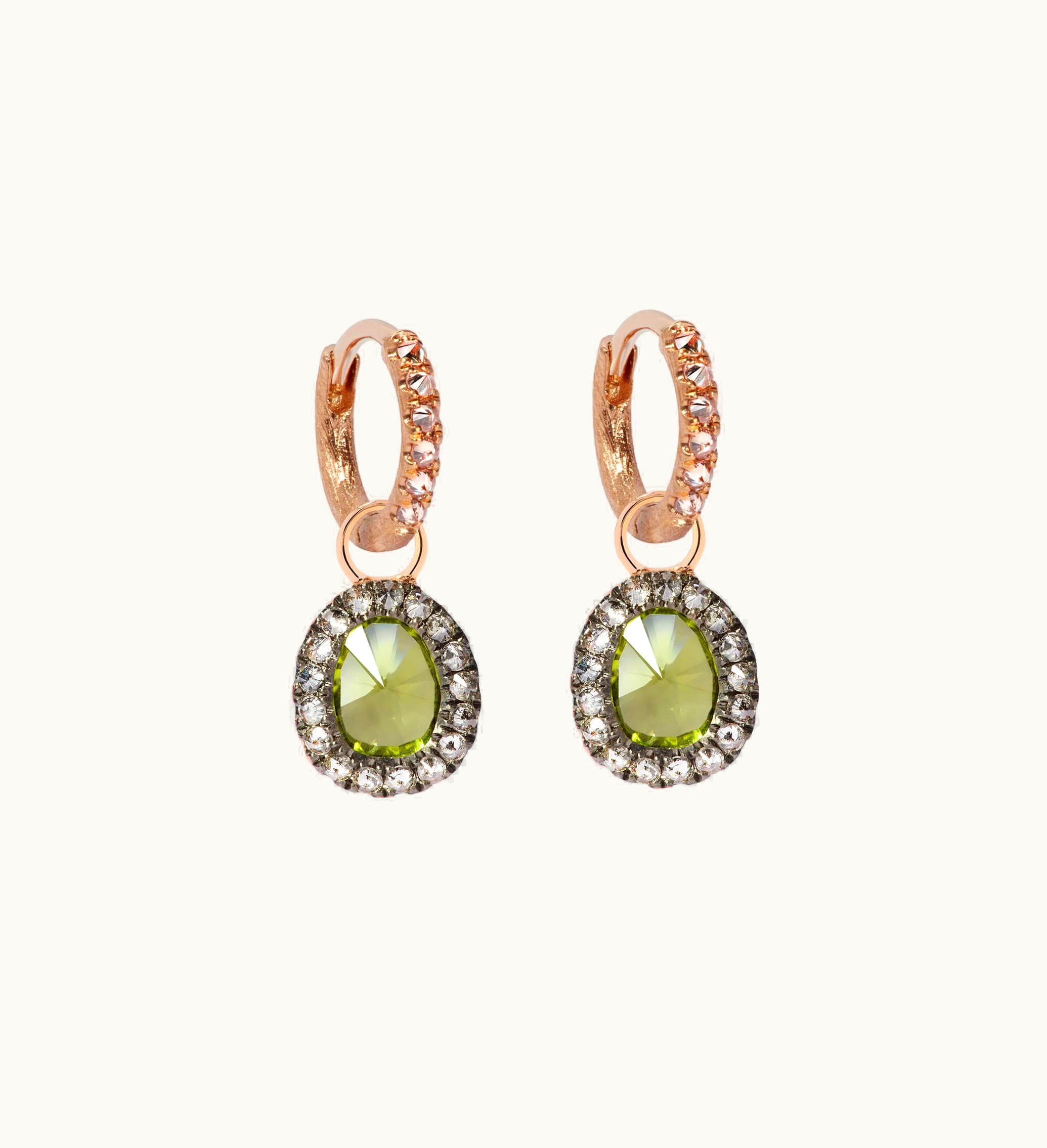 Annoushka Annoushka Dusty Diamonds 18Ct Rose Gold Small Peridot Earrings