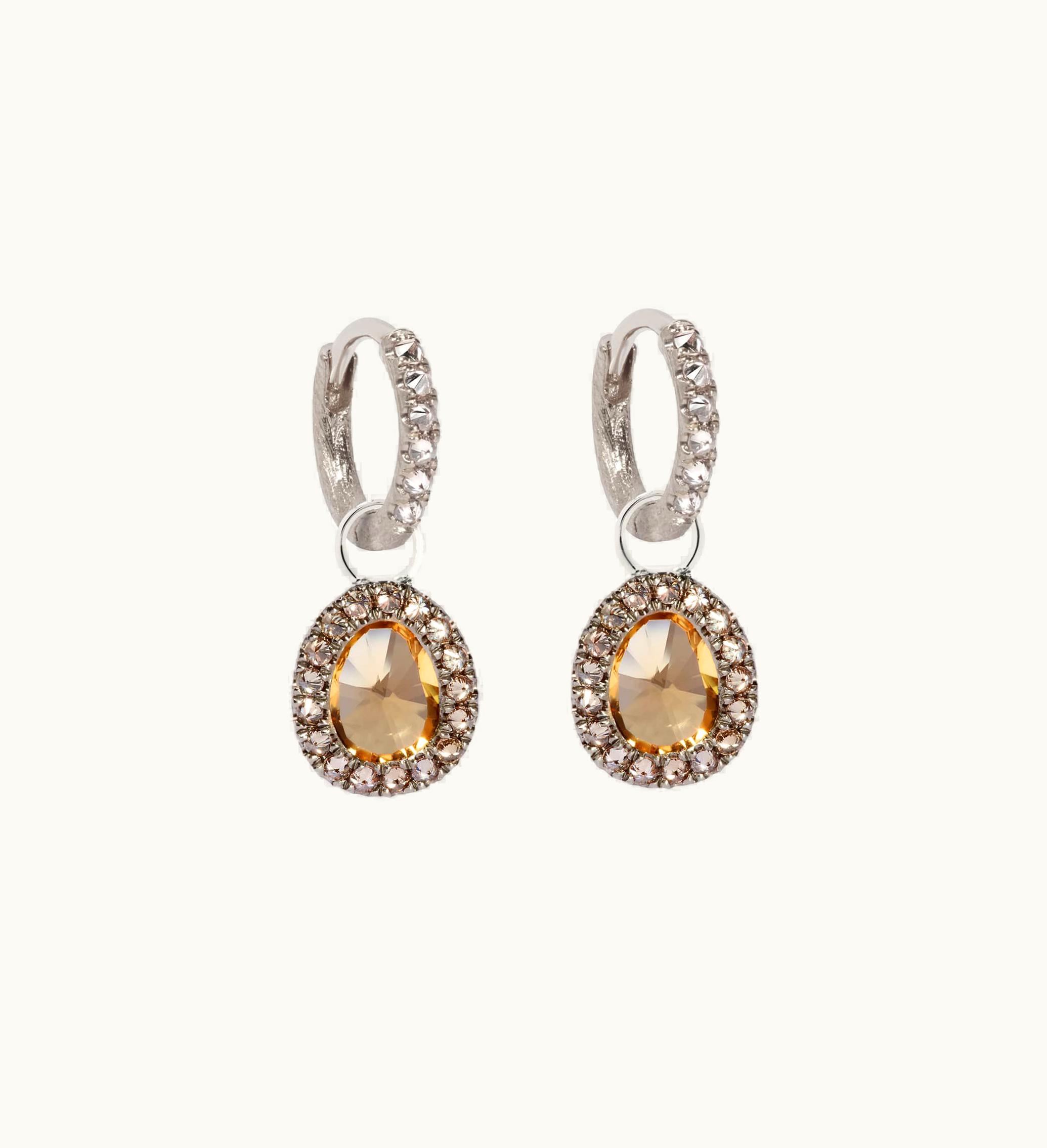 Annoushka Annoushka Dusty Diamonds 18Ct White Gold Small Citrine Earrings