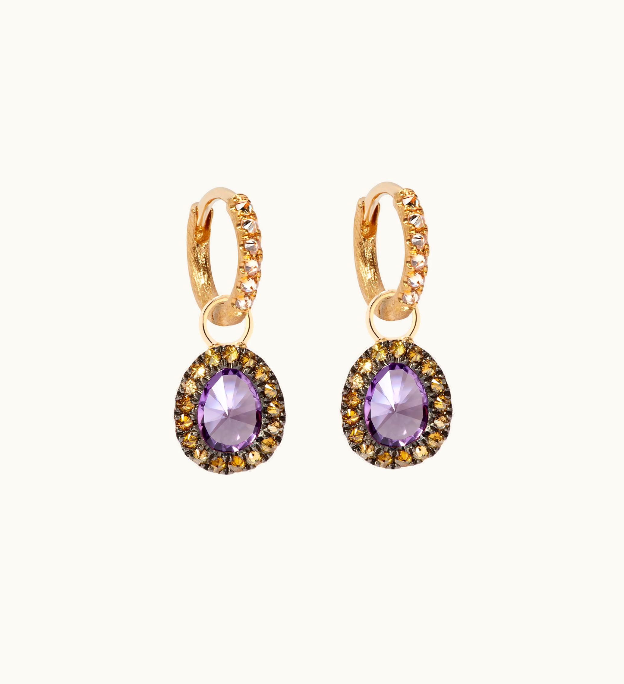 Annoushka Annoushka Dusty Diamonds 18Ct Gold Small Amethyst Earrings