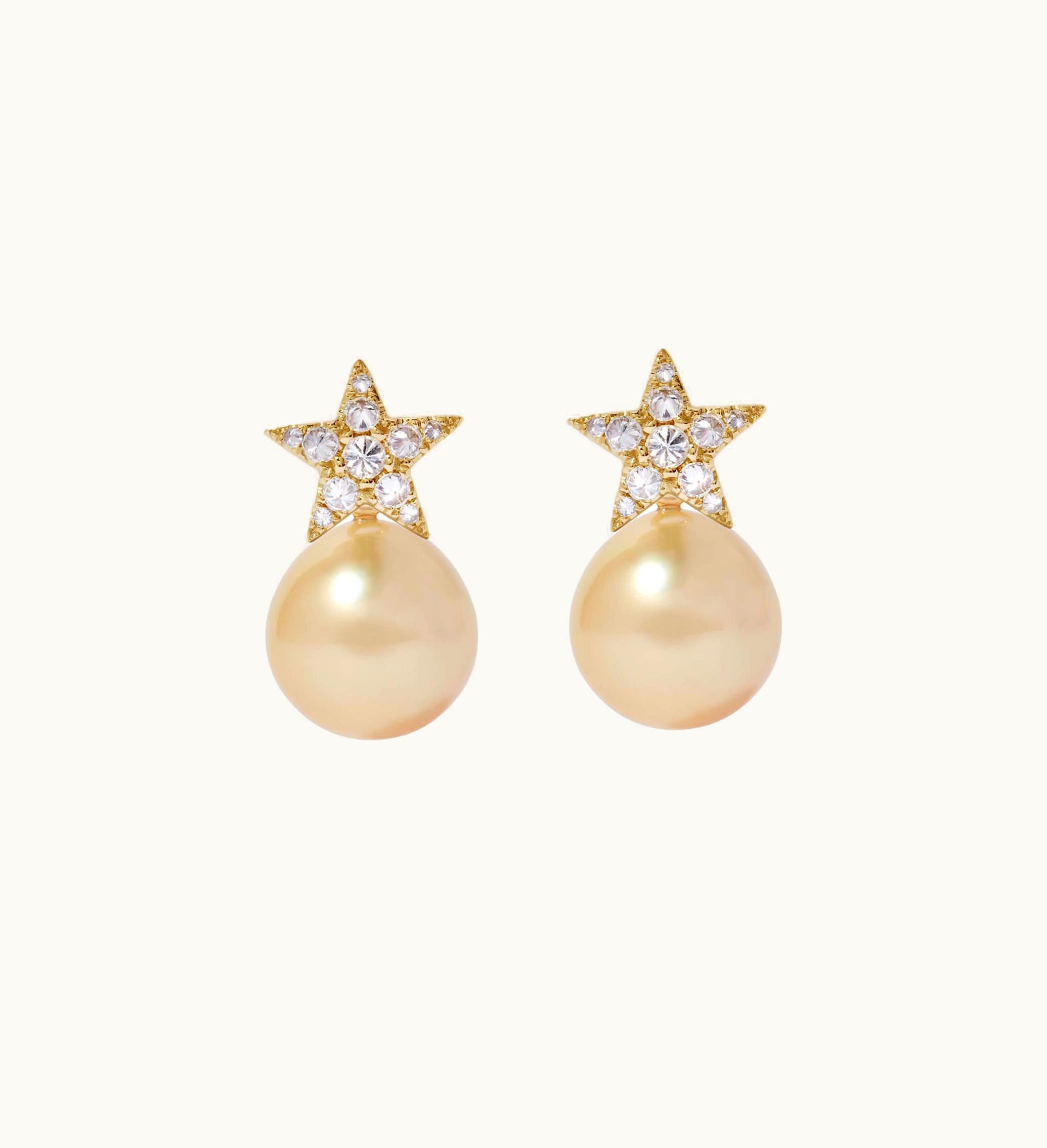 Annoushka Annoushka 18Ct Gold Diamond South Sea Pearl Star Earrings