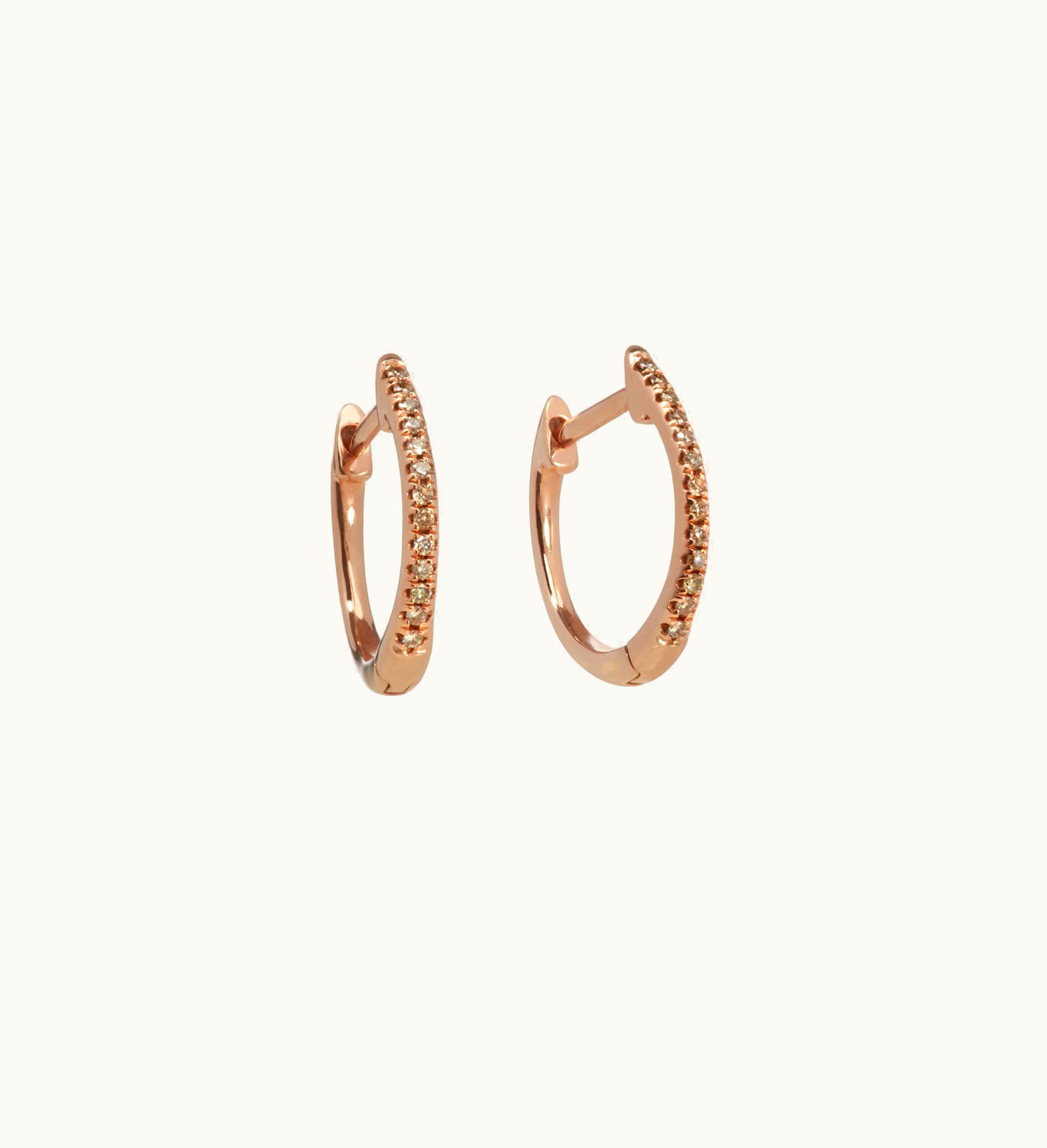 Annoushka Annoushka Eclipse 18Ct Rose Gold Diamond Fine Hoop Earrings