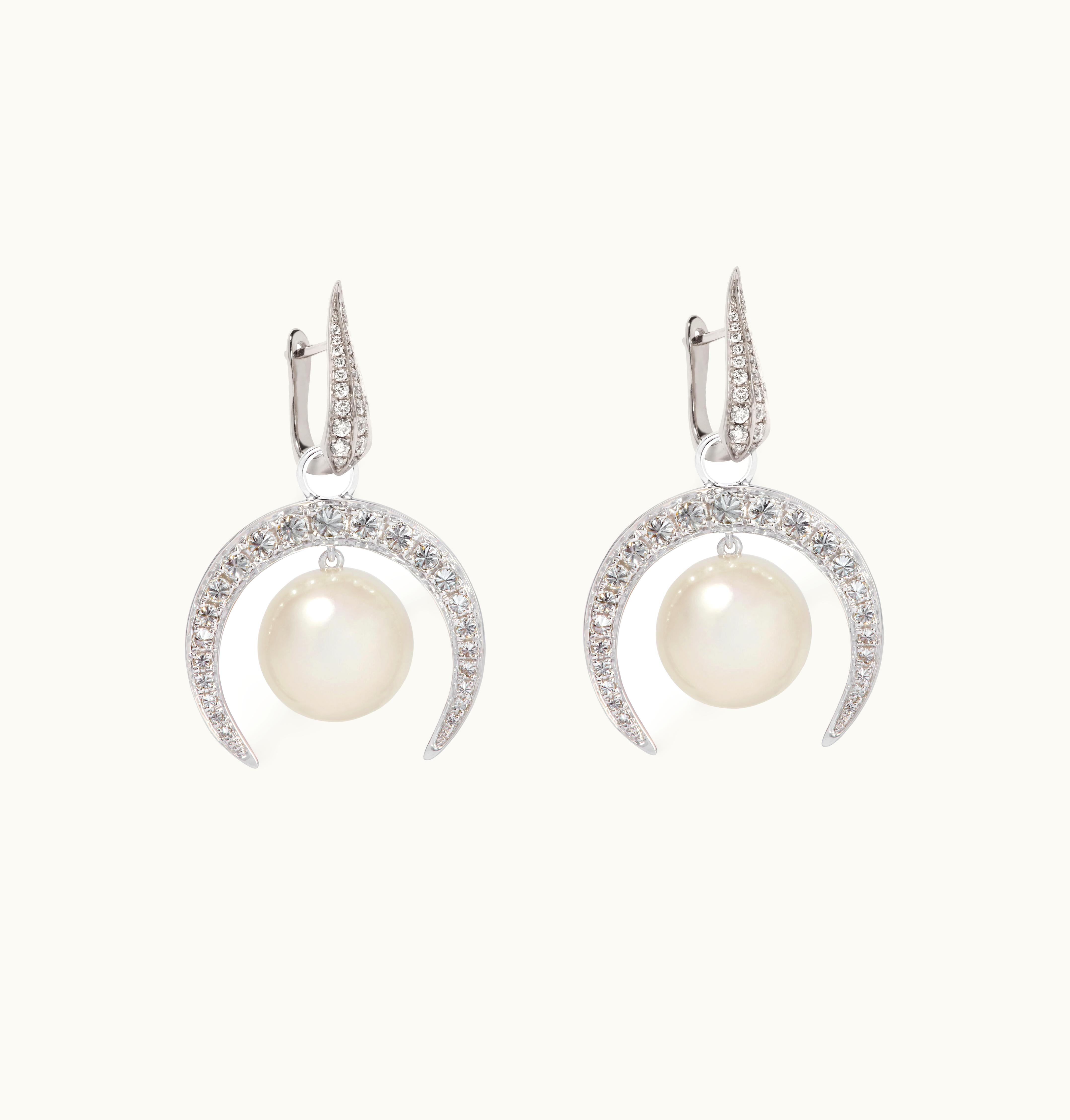 Annoushka Annoushka 18Ct White Gold Diamond & Pearl Earrings