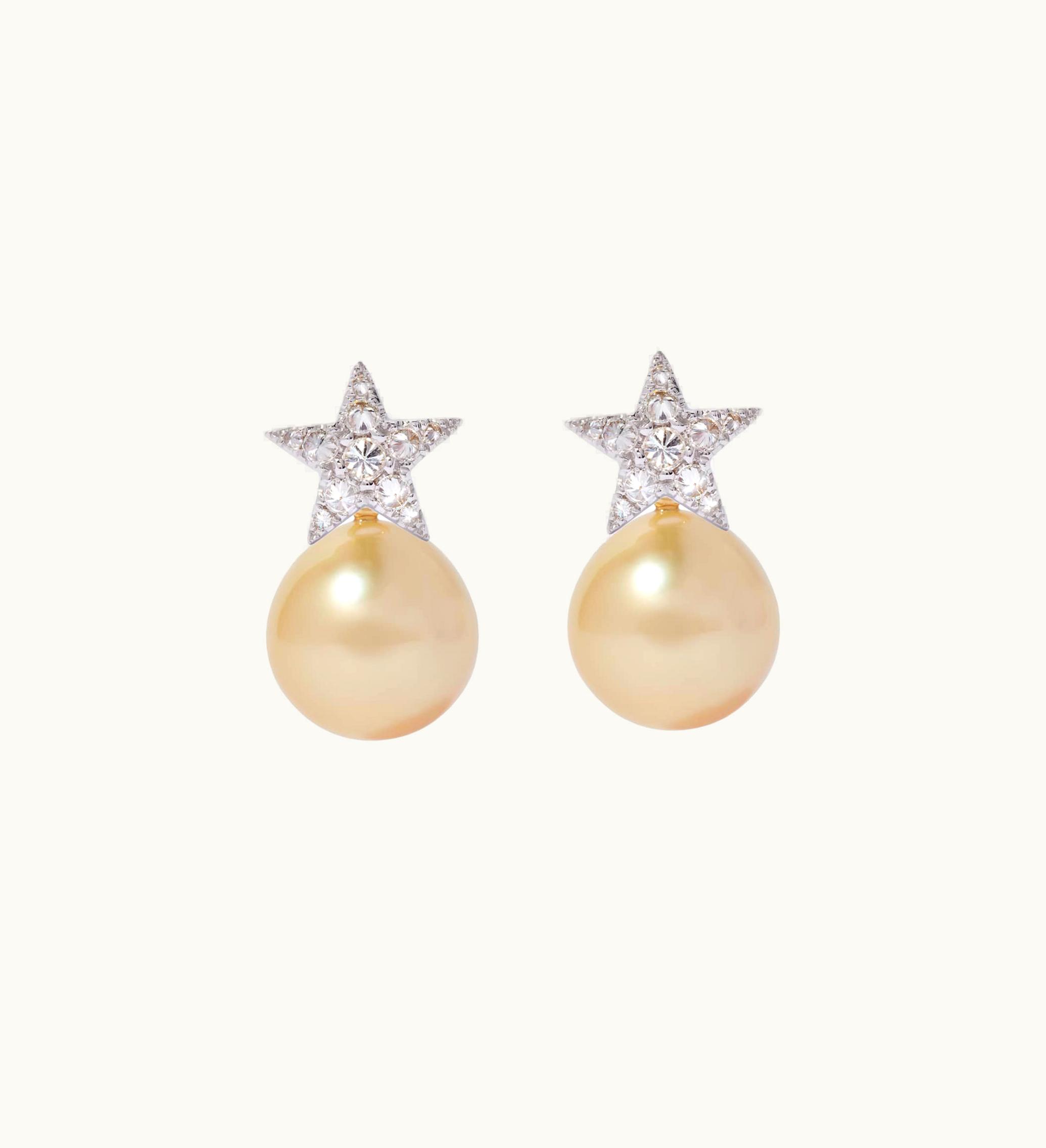 Annoushka Annoushka 18Ct White Gold Diamond South Sea Pearl Star Earrings