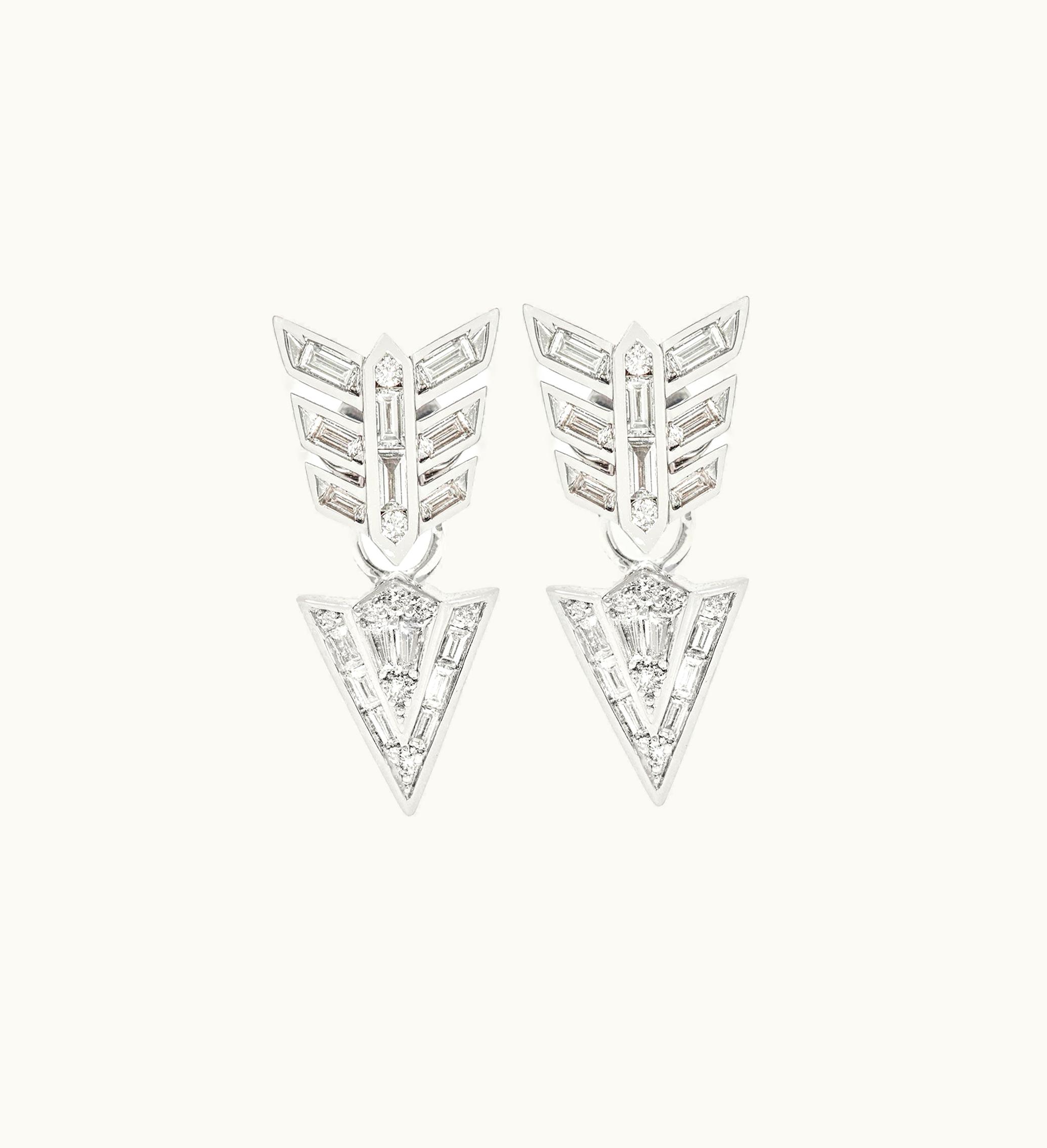 Annoushka Annoushka Flight 18Ct White Gold & Diamond Arrow Earrings
