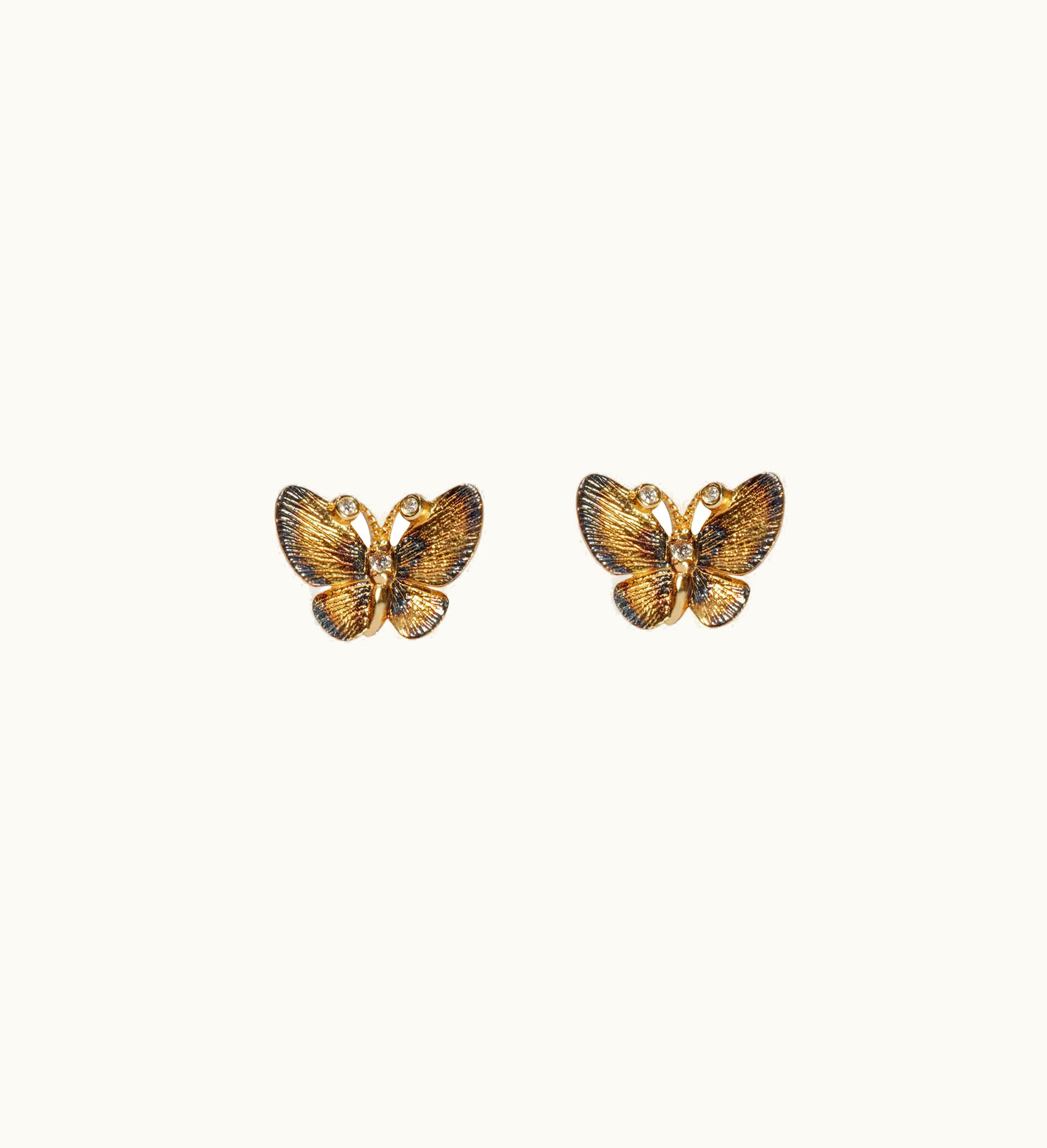 Annoushka Annoushka Butterflies 18Ct Gold & Diamond Stud Earrings