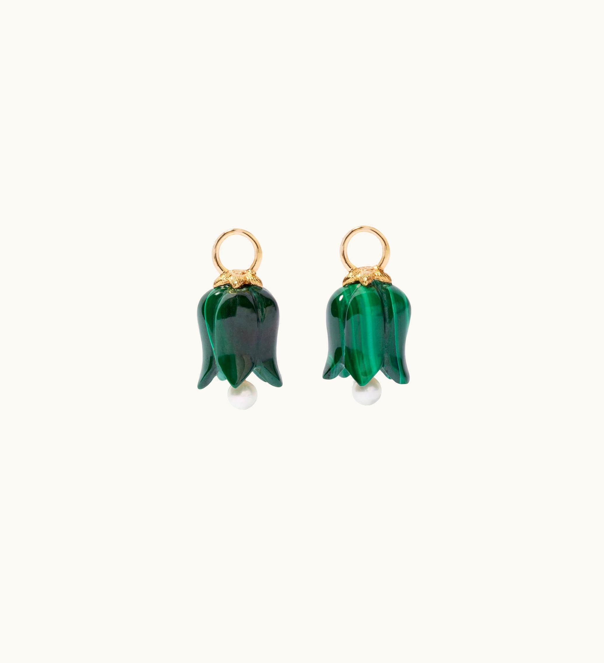 Annoushka Annoushka 18Ct Gold Malachite Pearl Tulip Earring Drops