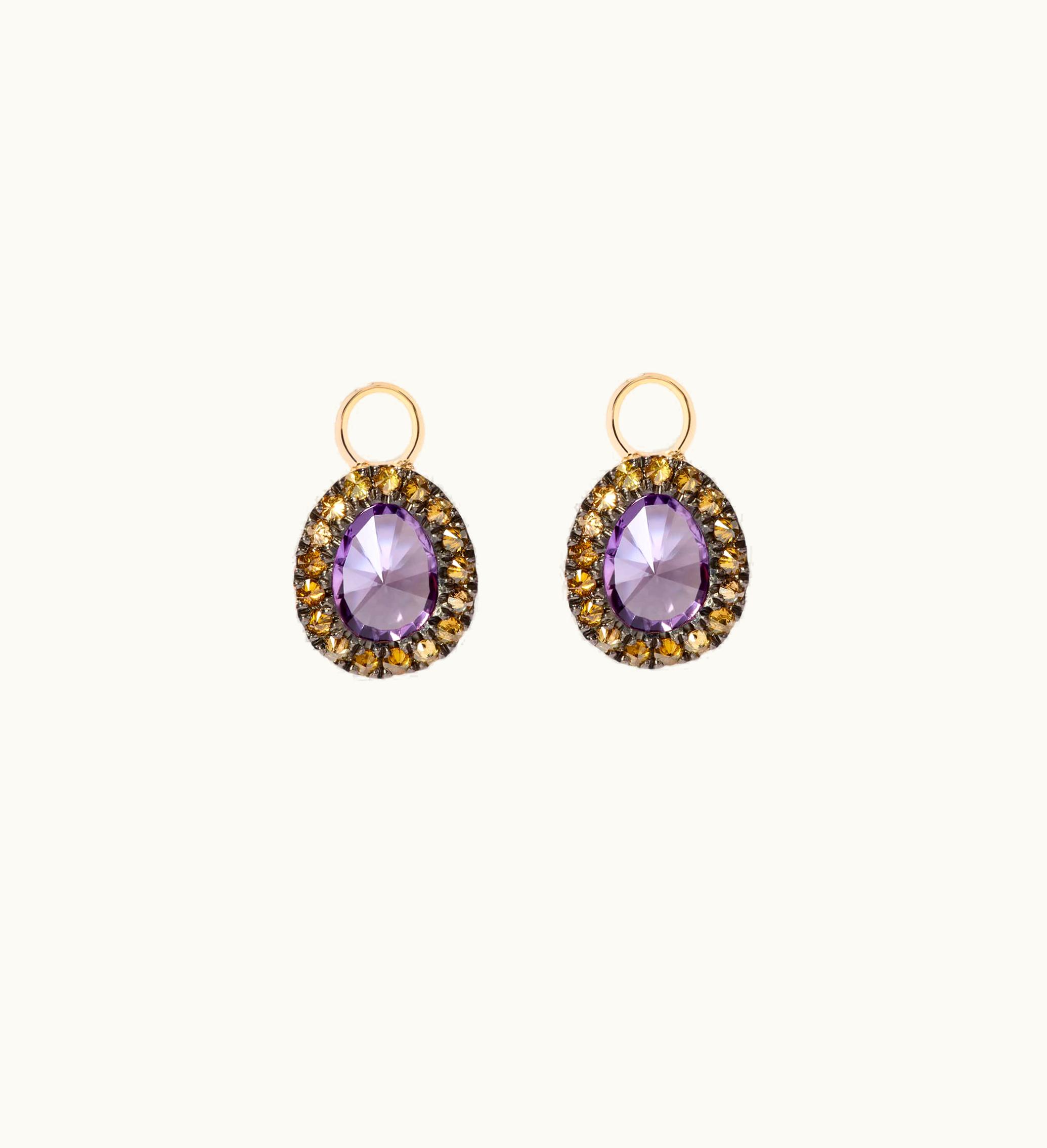 Annoushka Dusty Diamonds 18Ct Gold Amethyst Mini Earring Drops