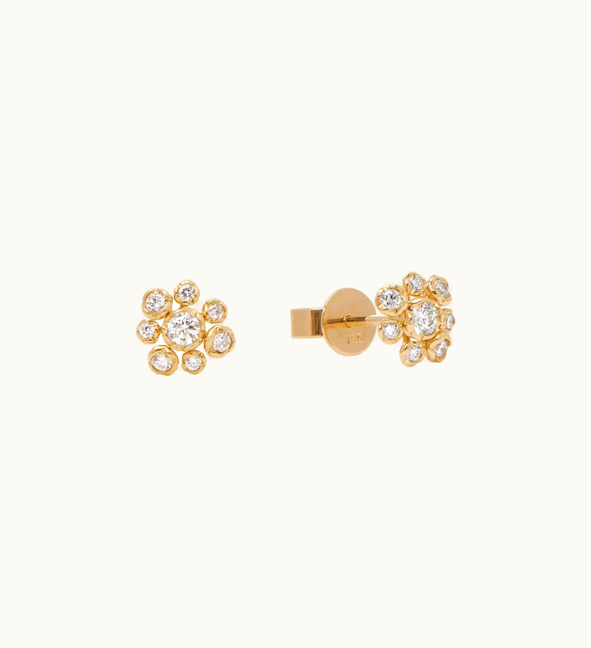 Annoushka Marguerite 18Ct Gold Diamond Small Stud Earrings